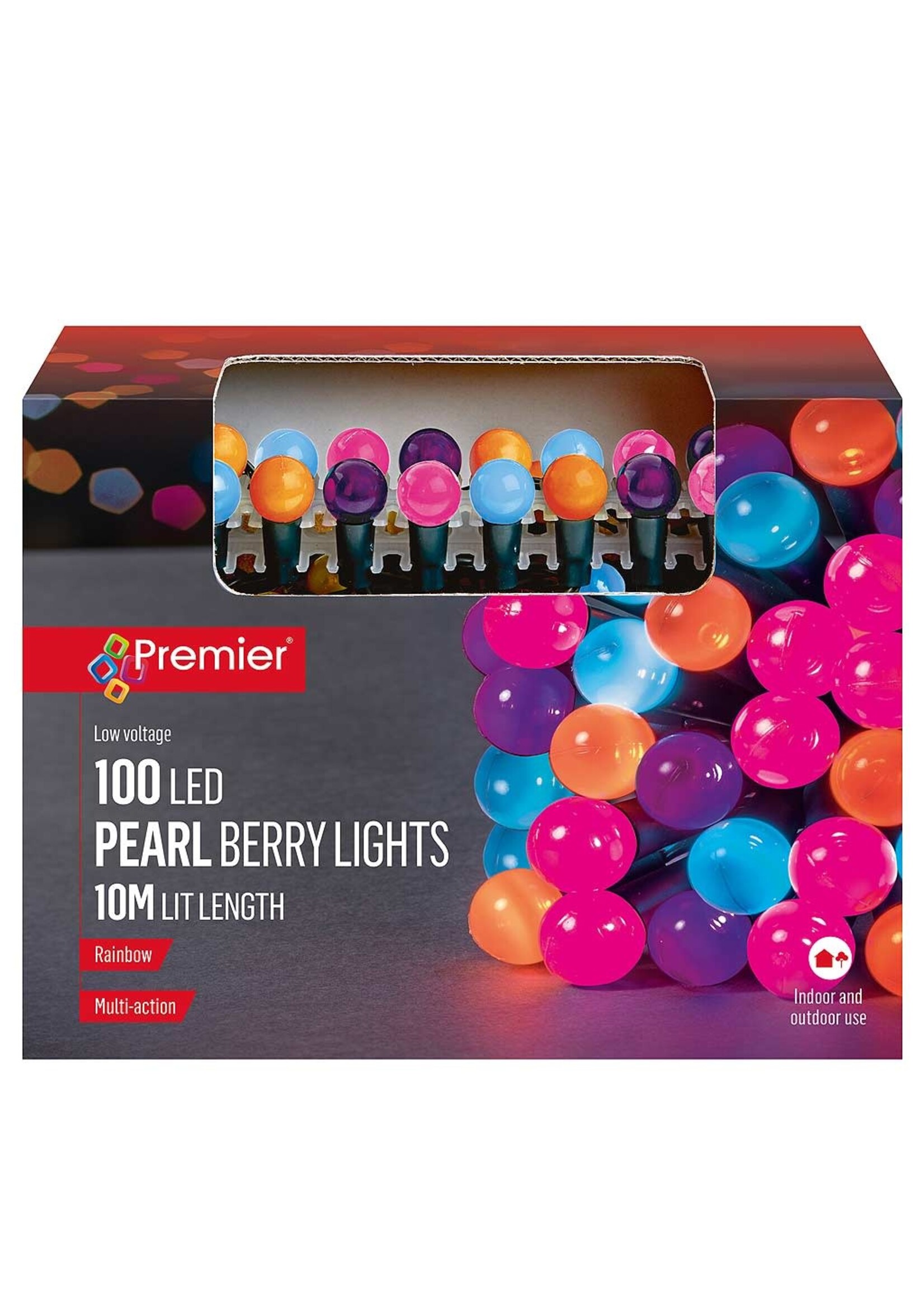 Premier Multi Action Pearl Berry Lights  100 LEDs Rainbow