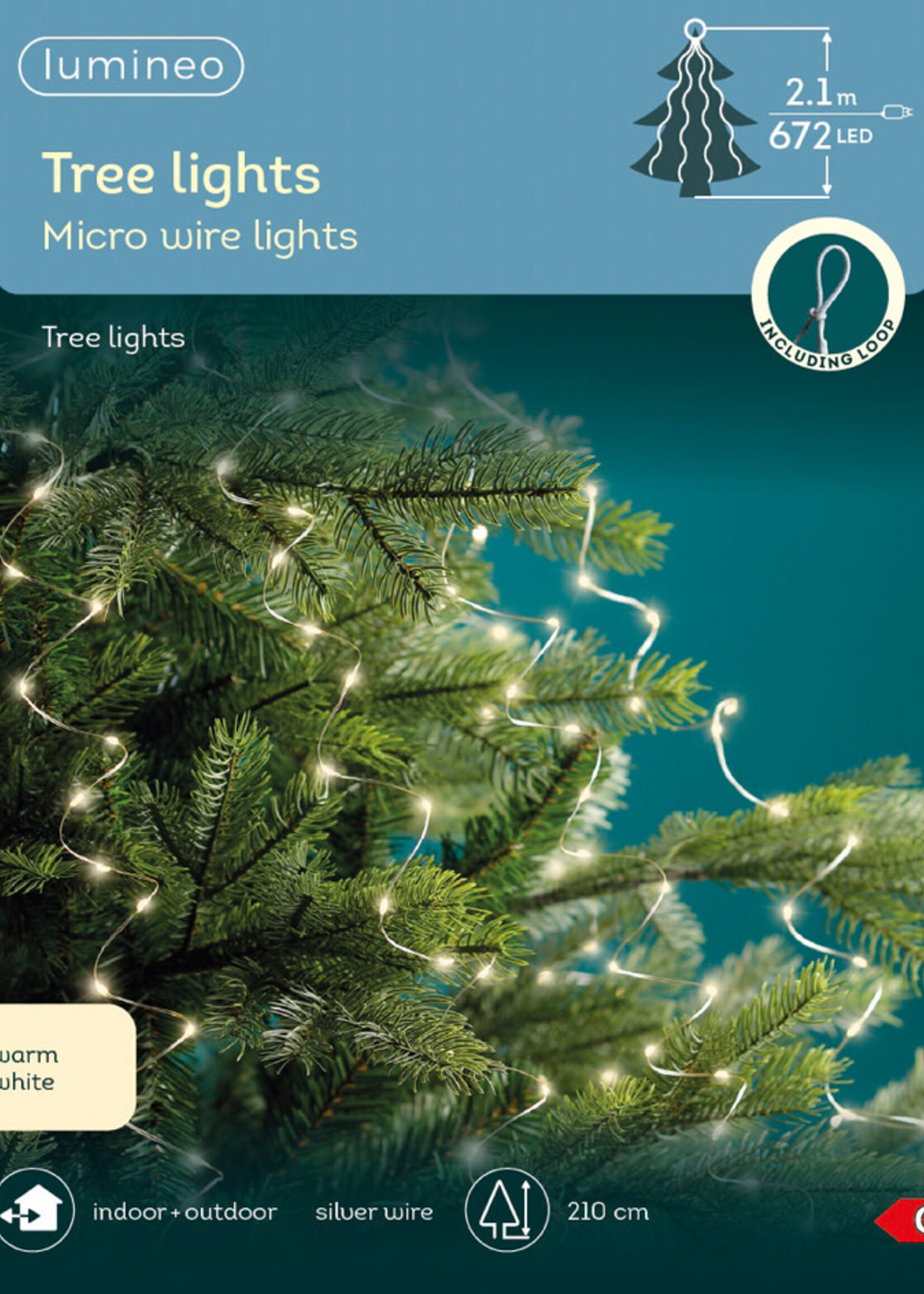 Lumineo Pin Tree Light 672 LED Warm White 210cm