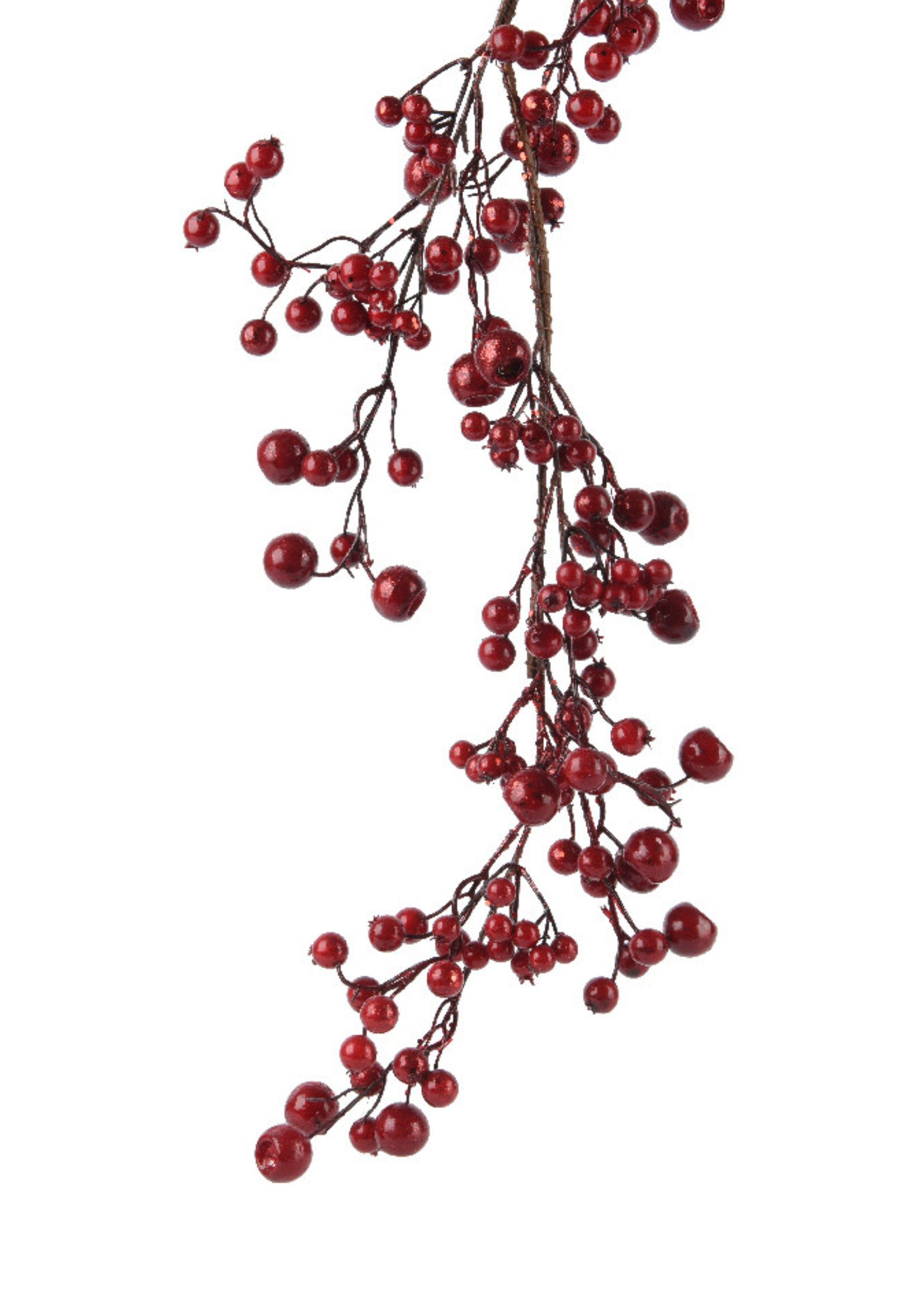 Decoris Red Glitter Berry Garland 130cm