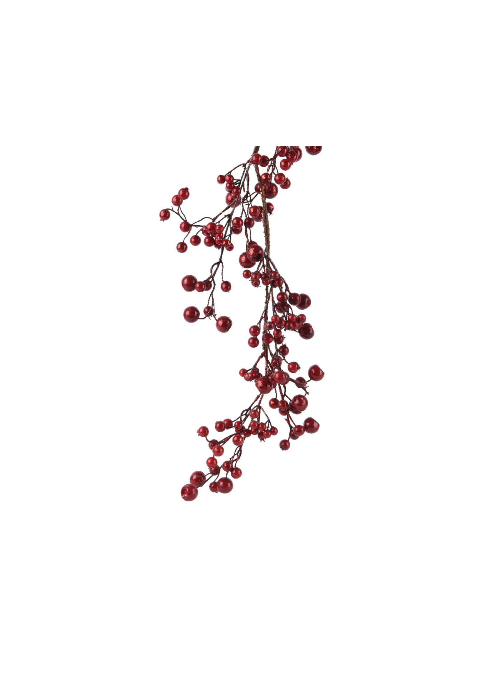 Decoris Red Glitter Berry Garland 130cm
