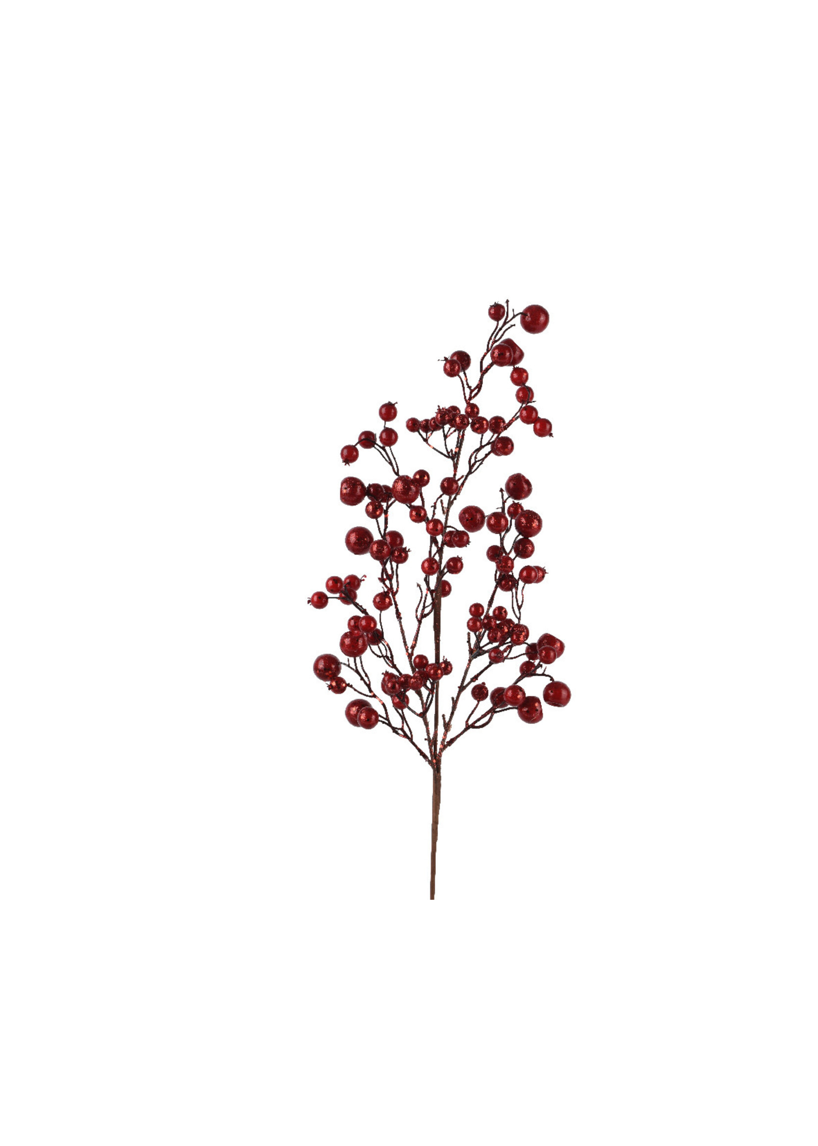 Decoris Red Glitter Berry Stem 68cm
