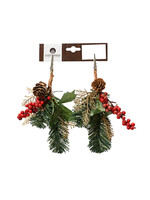 Everlands Red Berries With Foliage Clips Set of 2