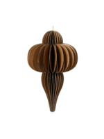Decoris champagne Brown Paper Christmas Bauble 15cm