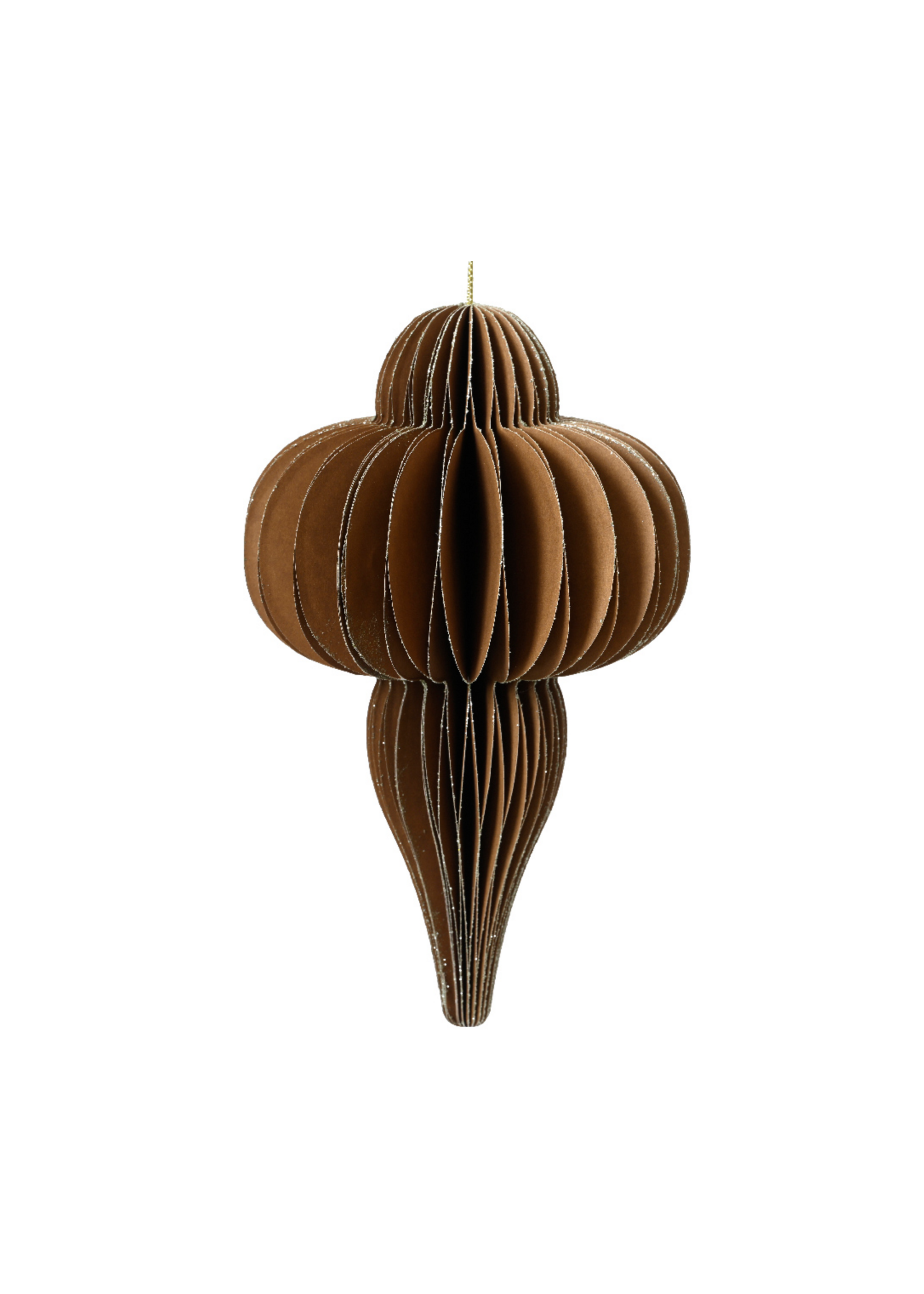 Decoris champagne Brown Paper Christmas Bauble 15cm