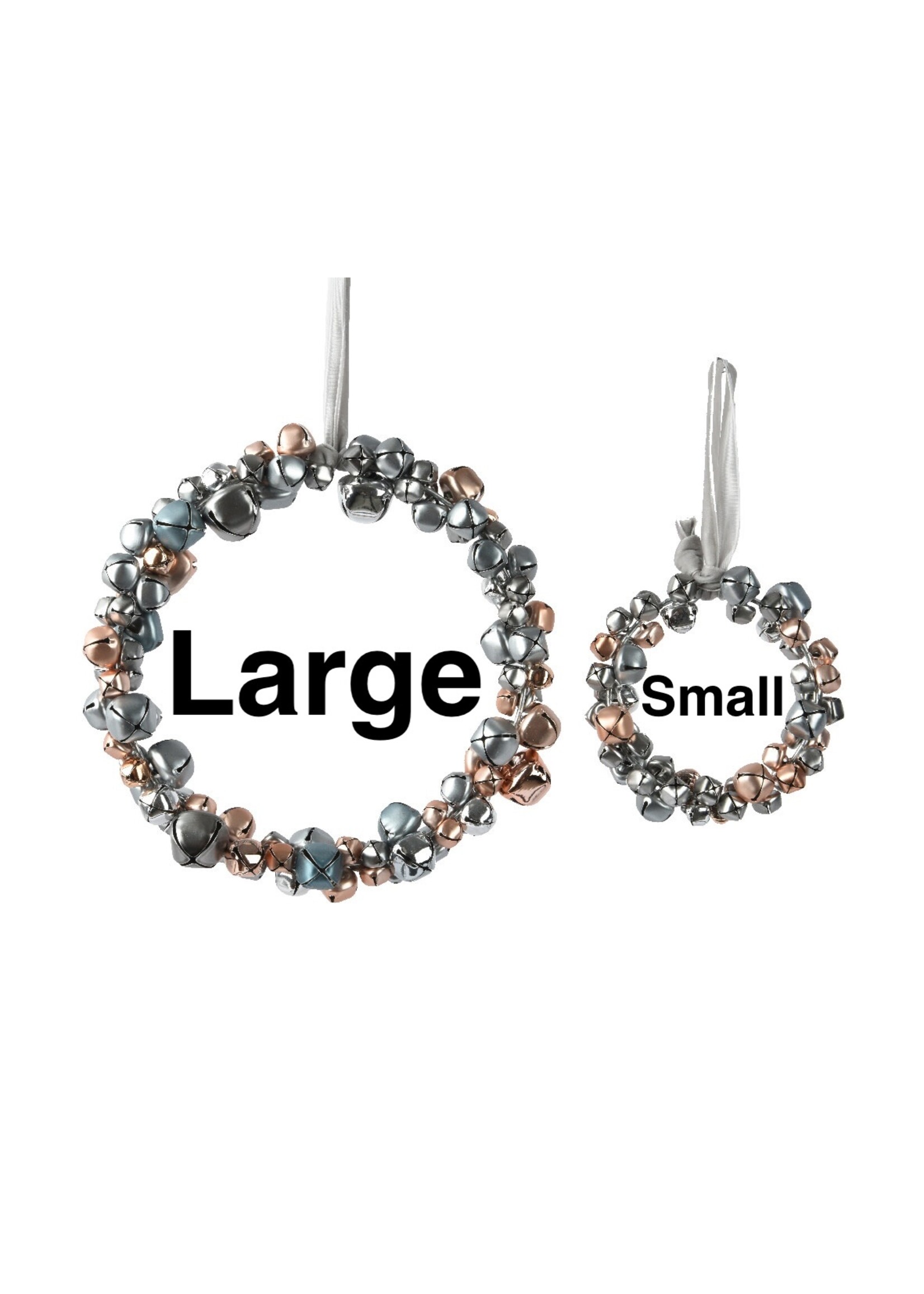 Decoris Bell Wreath Rosegold and Silver - Small 13cm