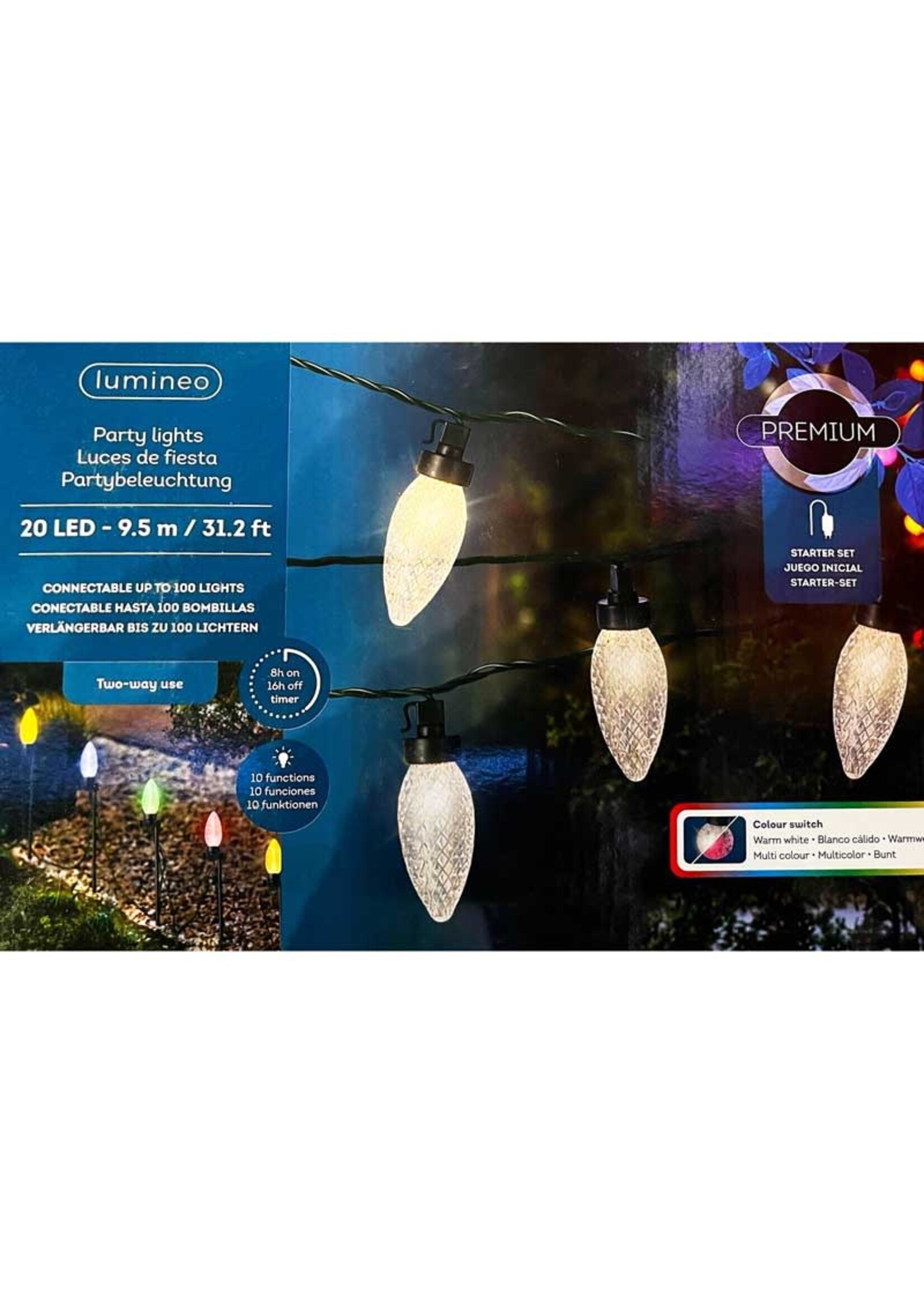 Lumineo Colour Changing Two way use  Path or String LED Lights  - Warm white or Multi Coloured Indoor/Outdoor