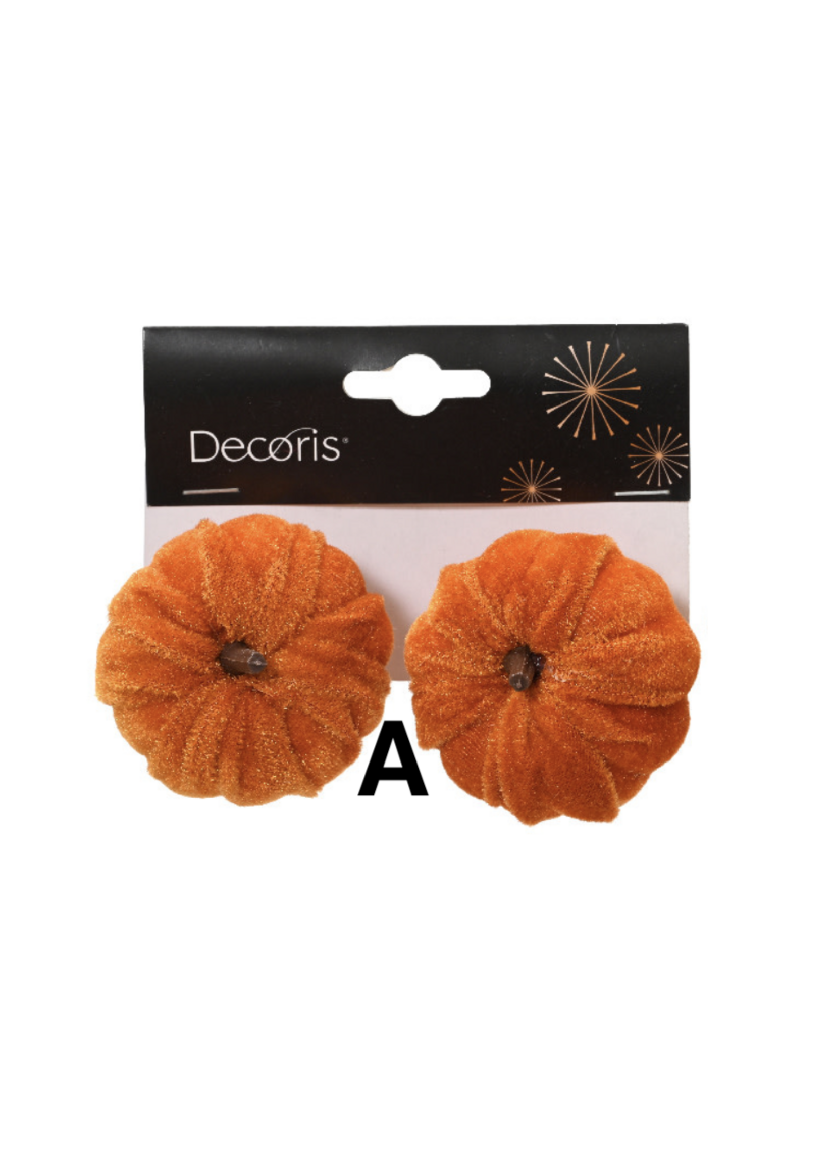Decoris Clip on Pumpkin Velvet feel  - Price is for one colour set