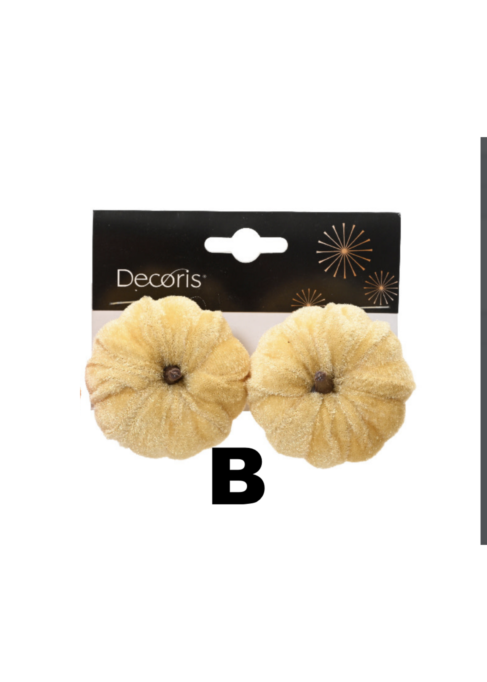 Decoris Clip on Pumpkin Velvet feel  - Price is for one colour set