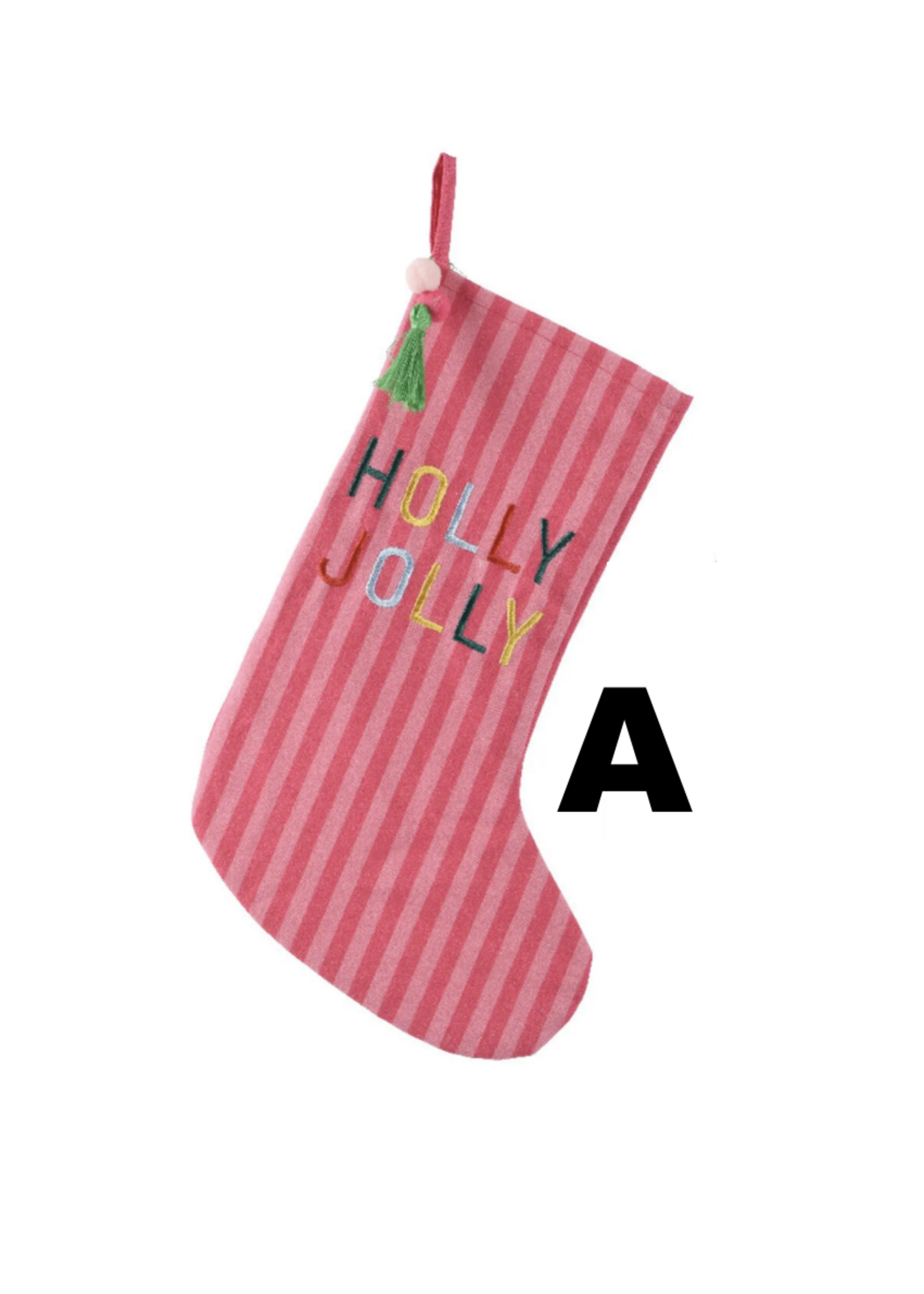 Decoris Stripe or Diamond Fun Stockings - Red, Pink, Blue Price is for one