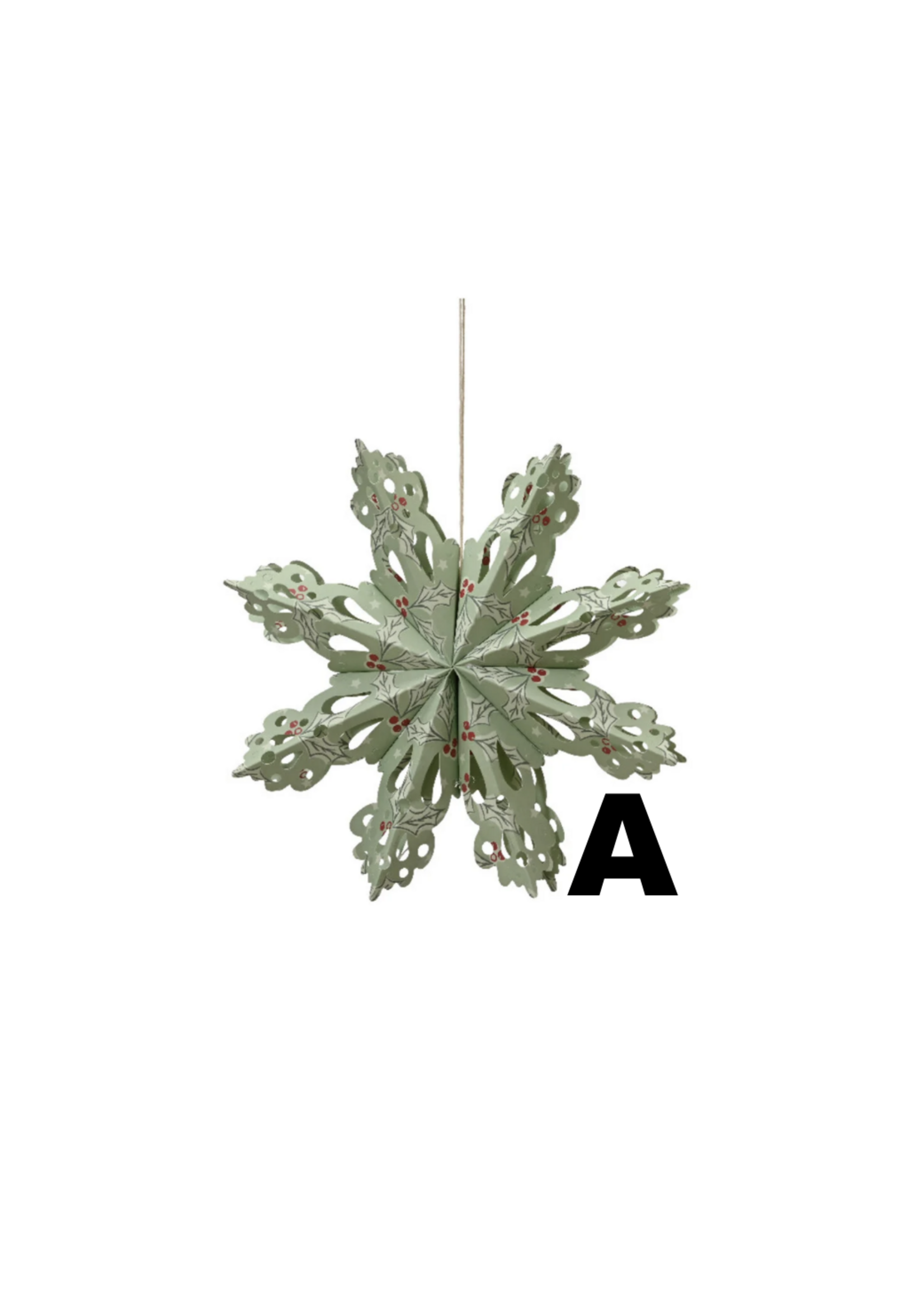 Decoris Paper Snowflake Hanging Decoration 28cm Green or White - Price is for one