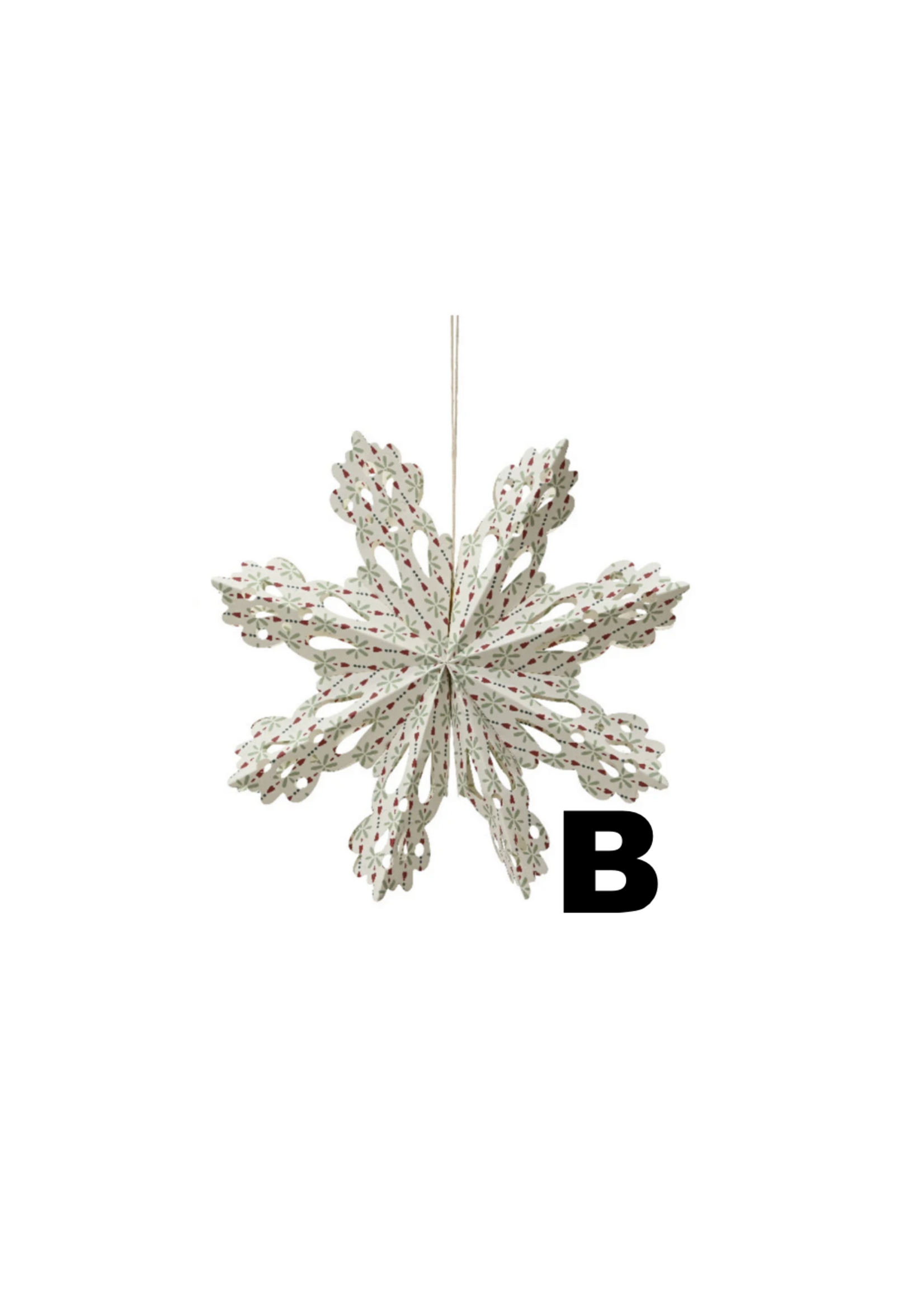 Decoris Paper Snowflake Hanging Decoration 28cm Green or White - Price is for one