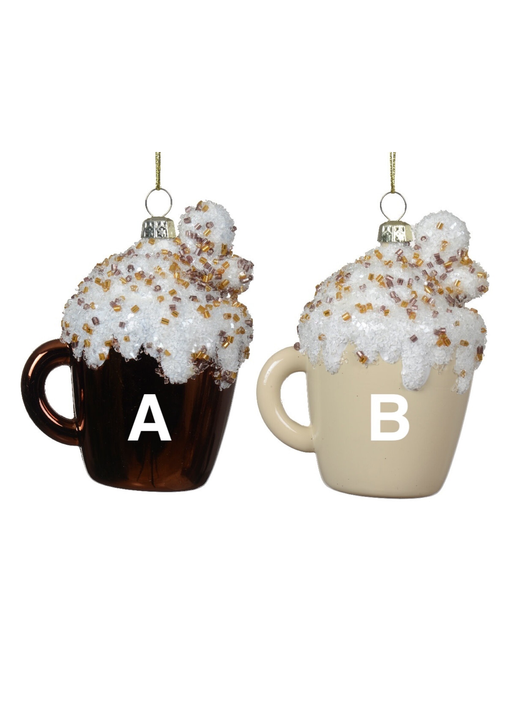 Decoris Hot Chocolate/ Coffee  Mug Bauble Assorted Colour - Price is for one