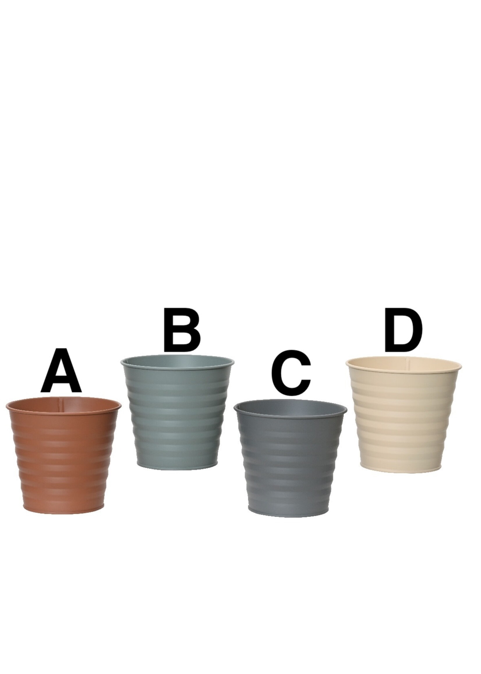 Decoris Coloured Zinc Planters 16 x 14cm
