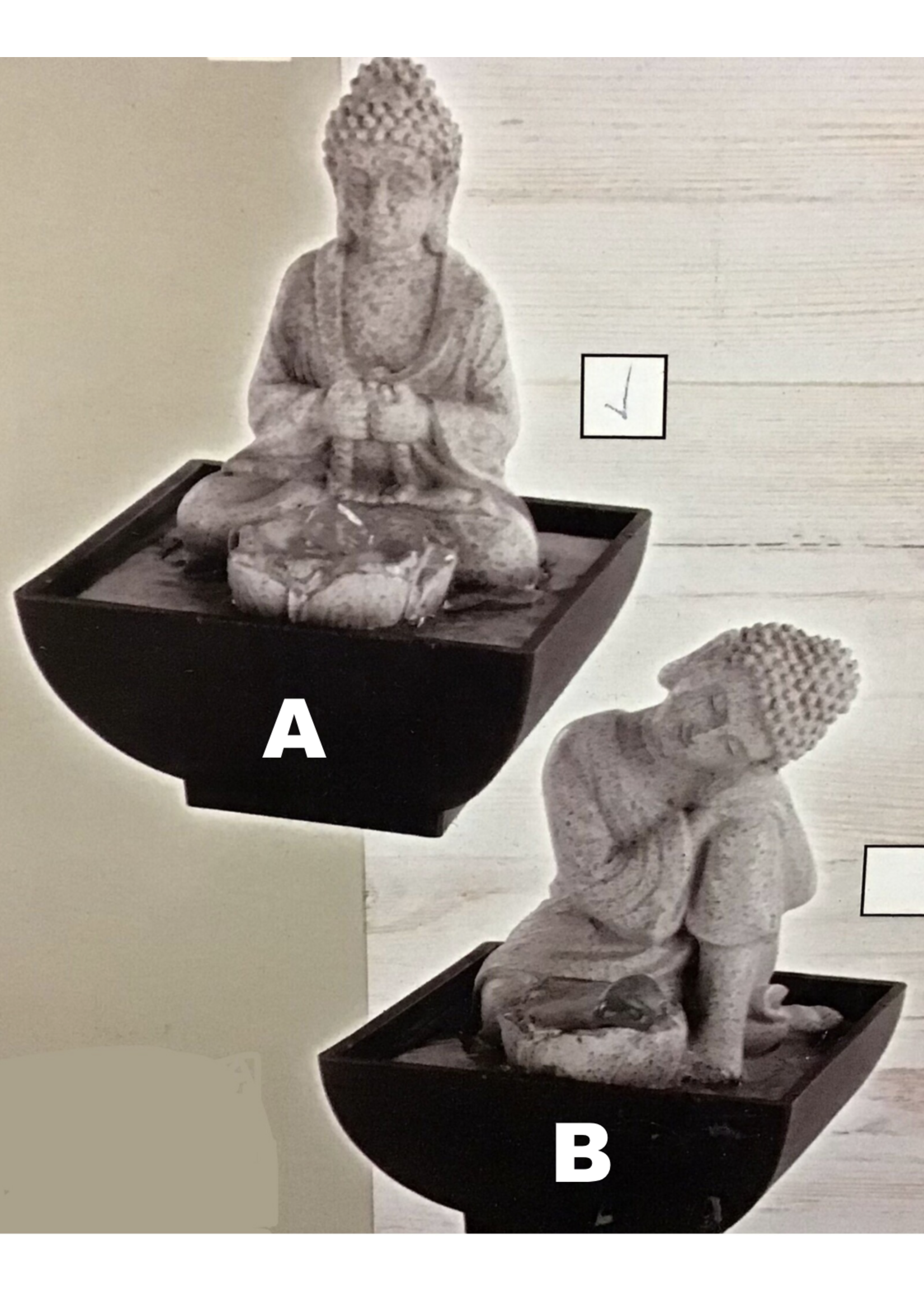 Kaemingk Small Buddha fountain 13x13x18cm 2 designs