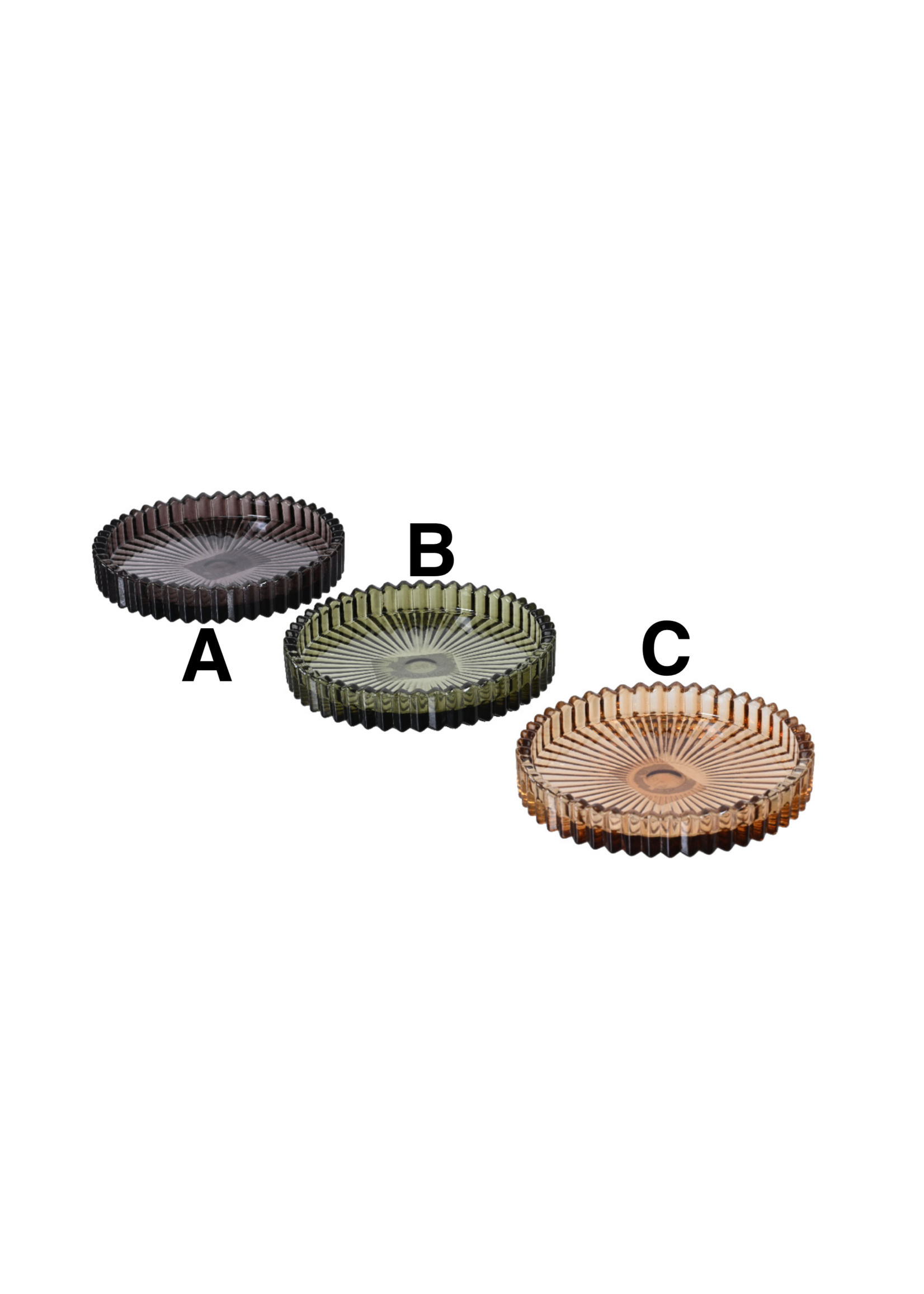 Decoris Glass Amber Pillar Candleholder 10cm