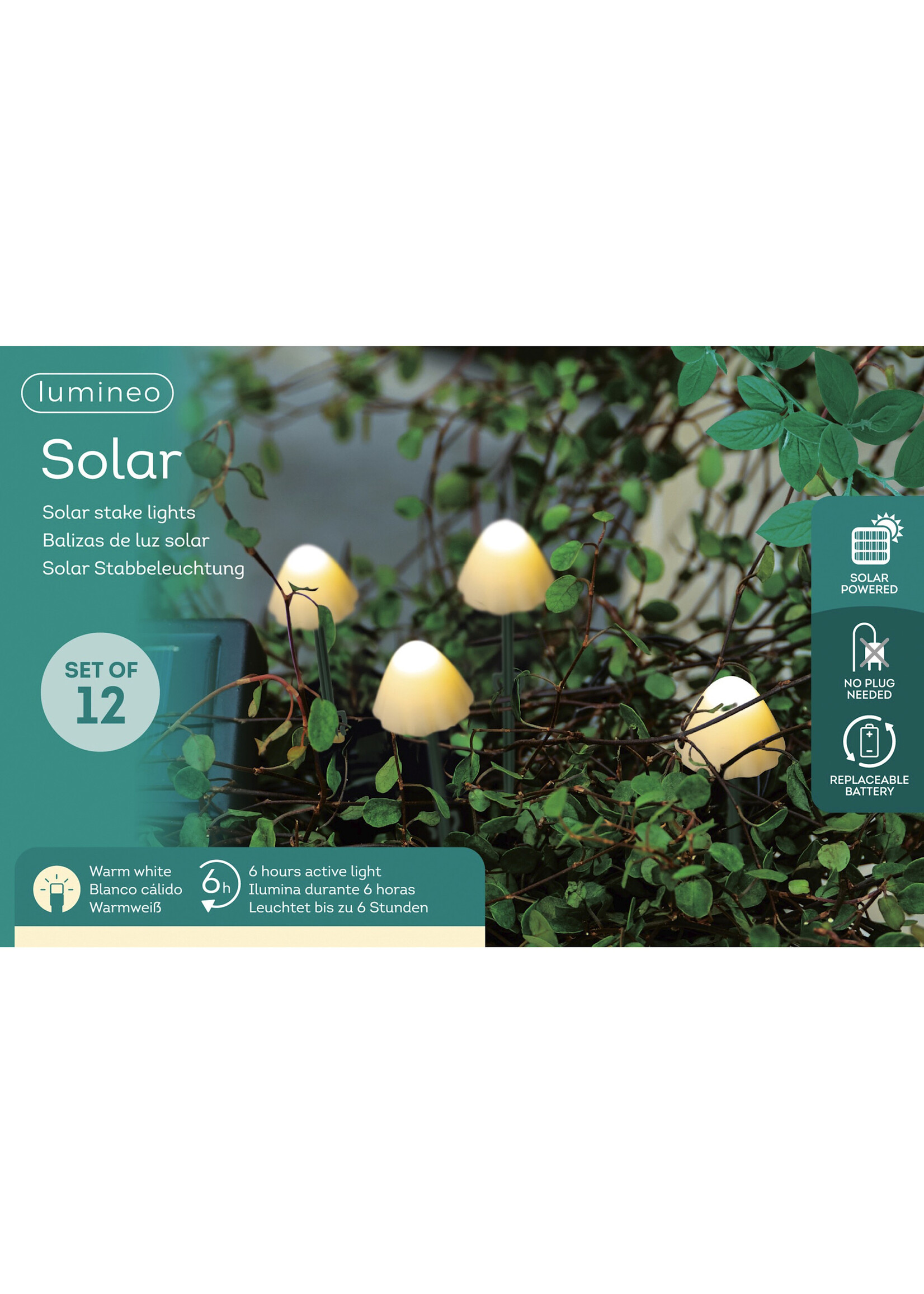 Lumineo Mushroom Solar Warm White x12