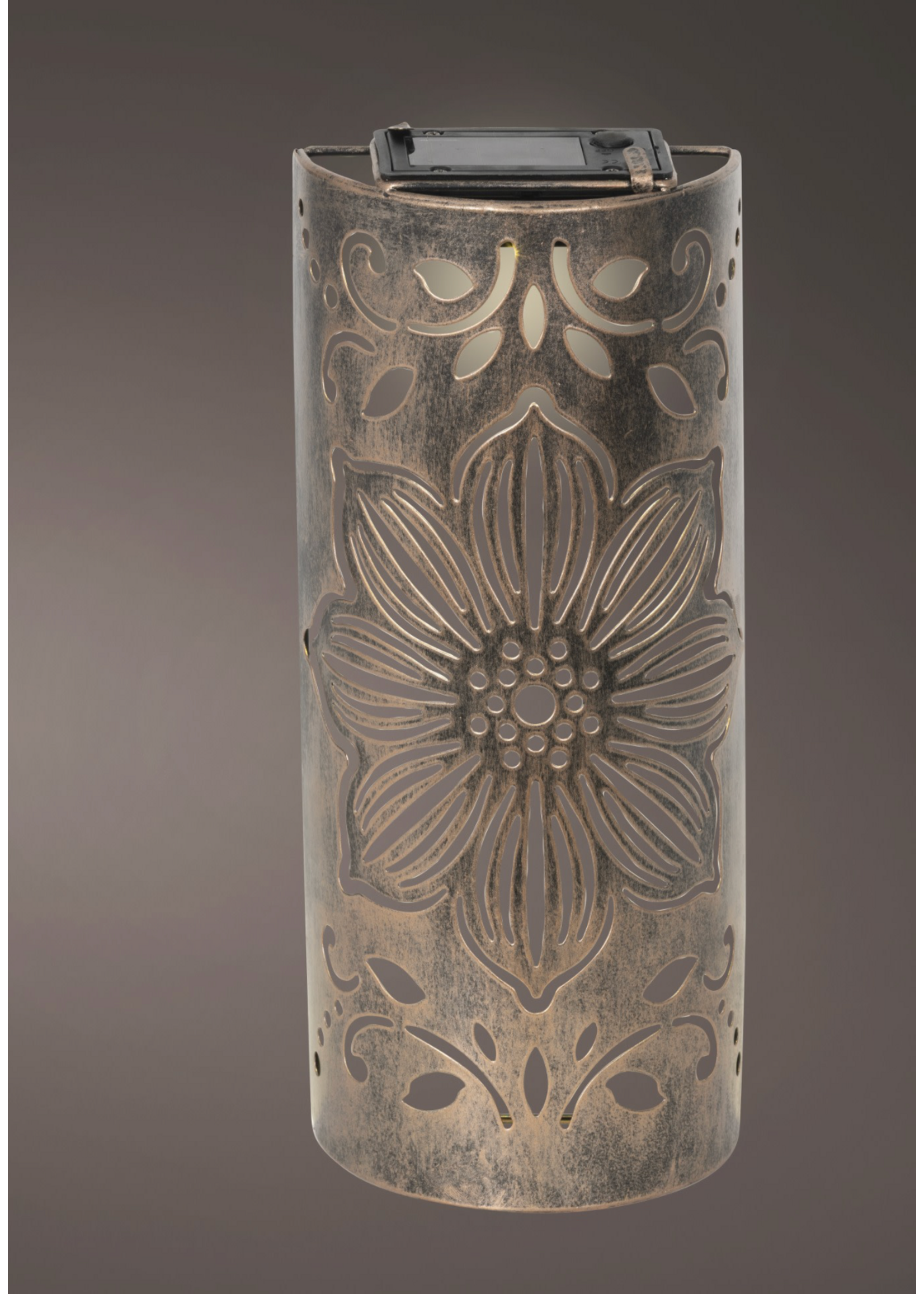 Lumineo Flower Wall Solar Light Solar Antique Gold