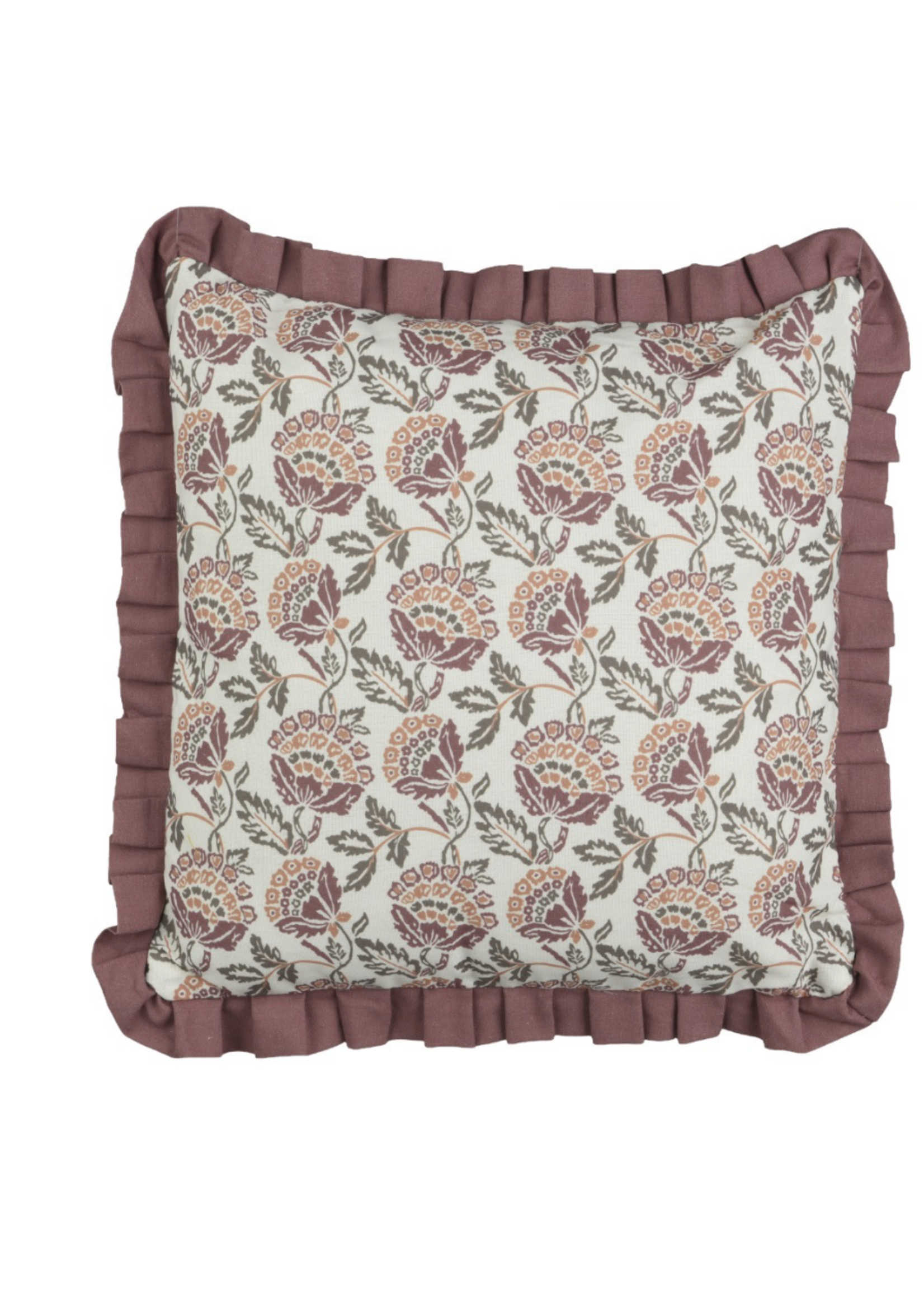 Decoris Floral Frill Cushion Pink 45x45