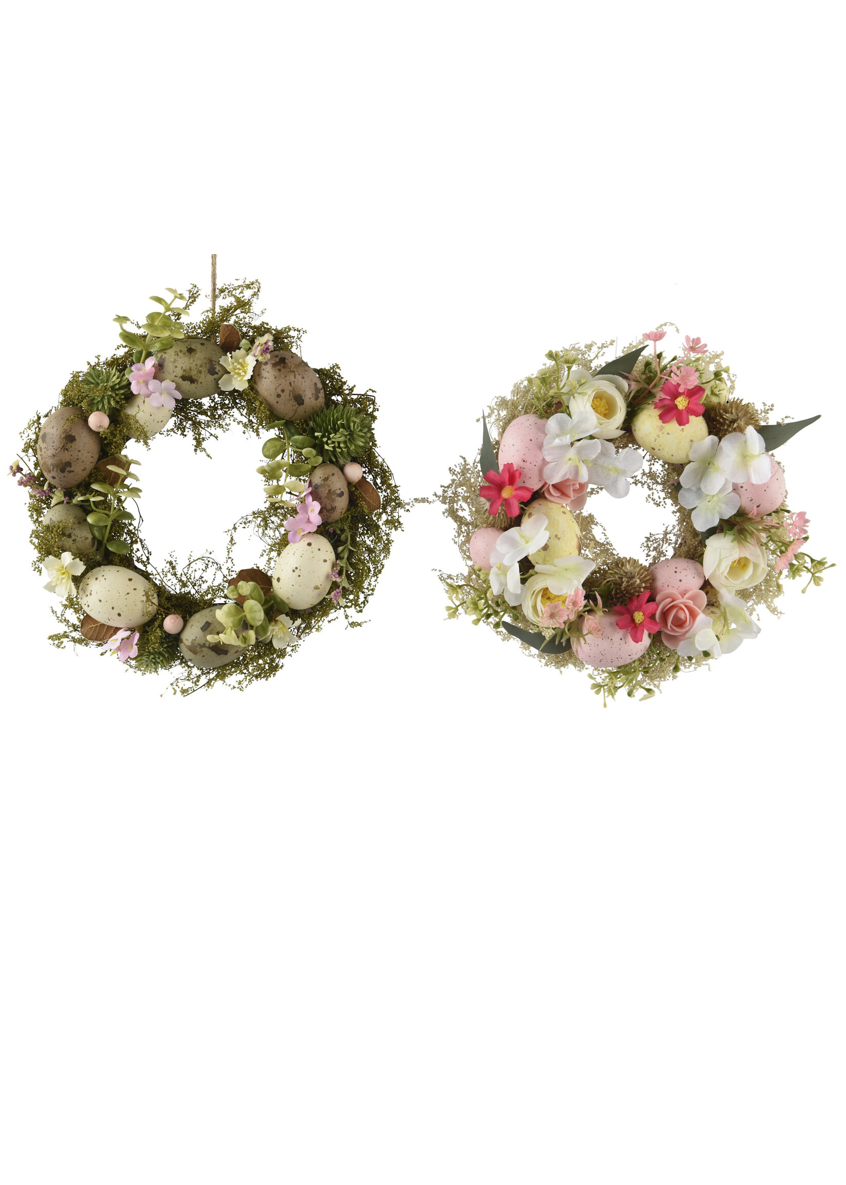 Decoris Easter Wreath rattan Eggs with Flower - Price is for one