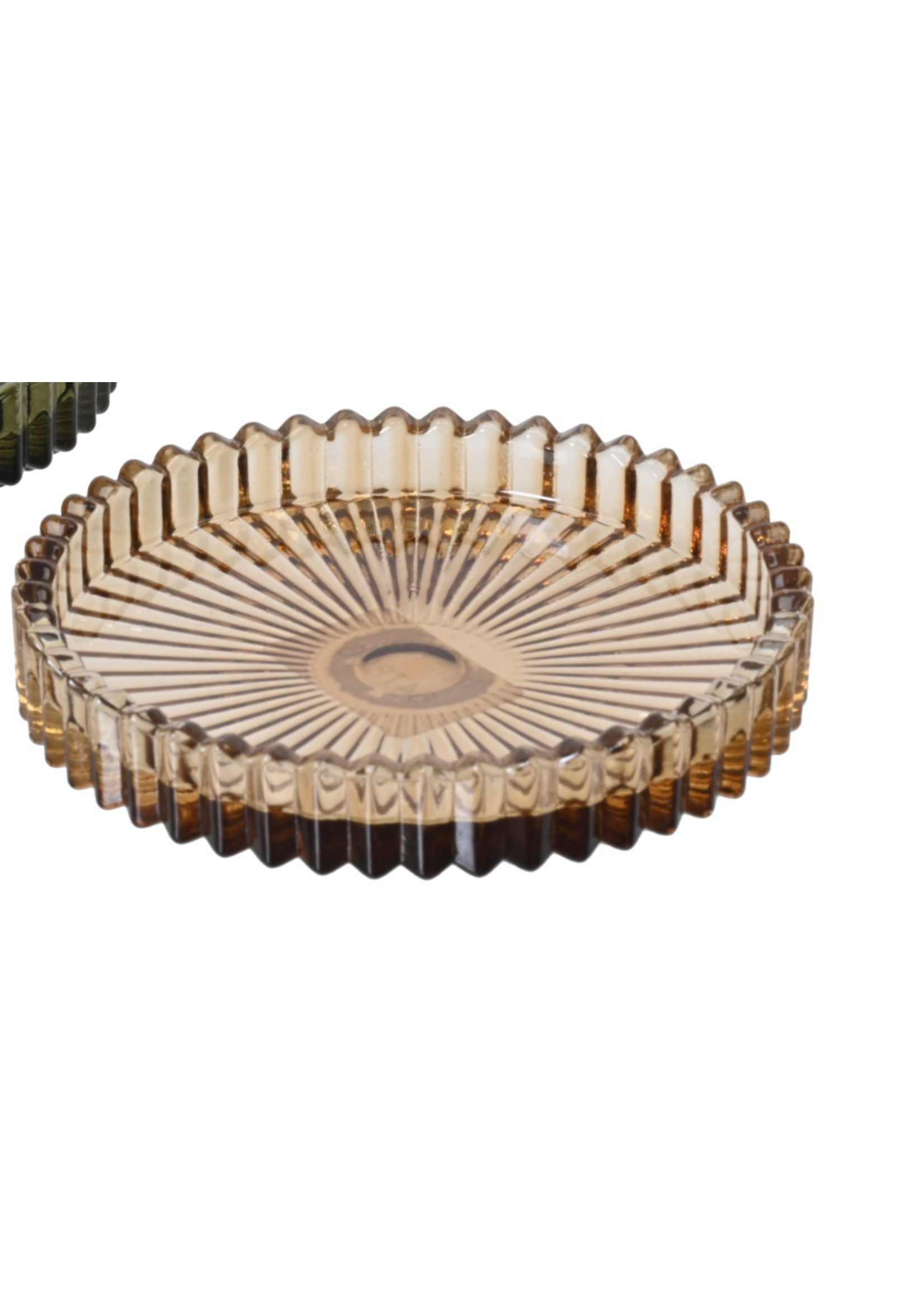 Decoris Glass Amber Pillar Candleholder 10cm