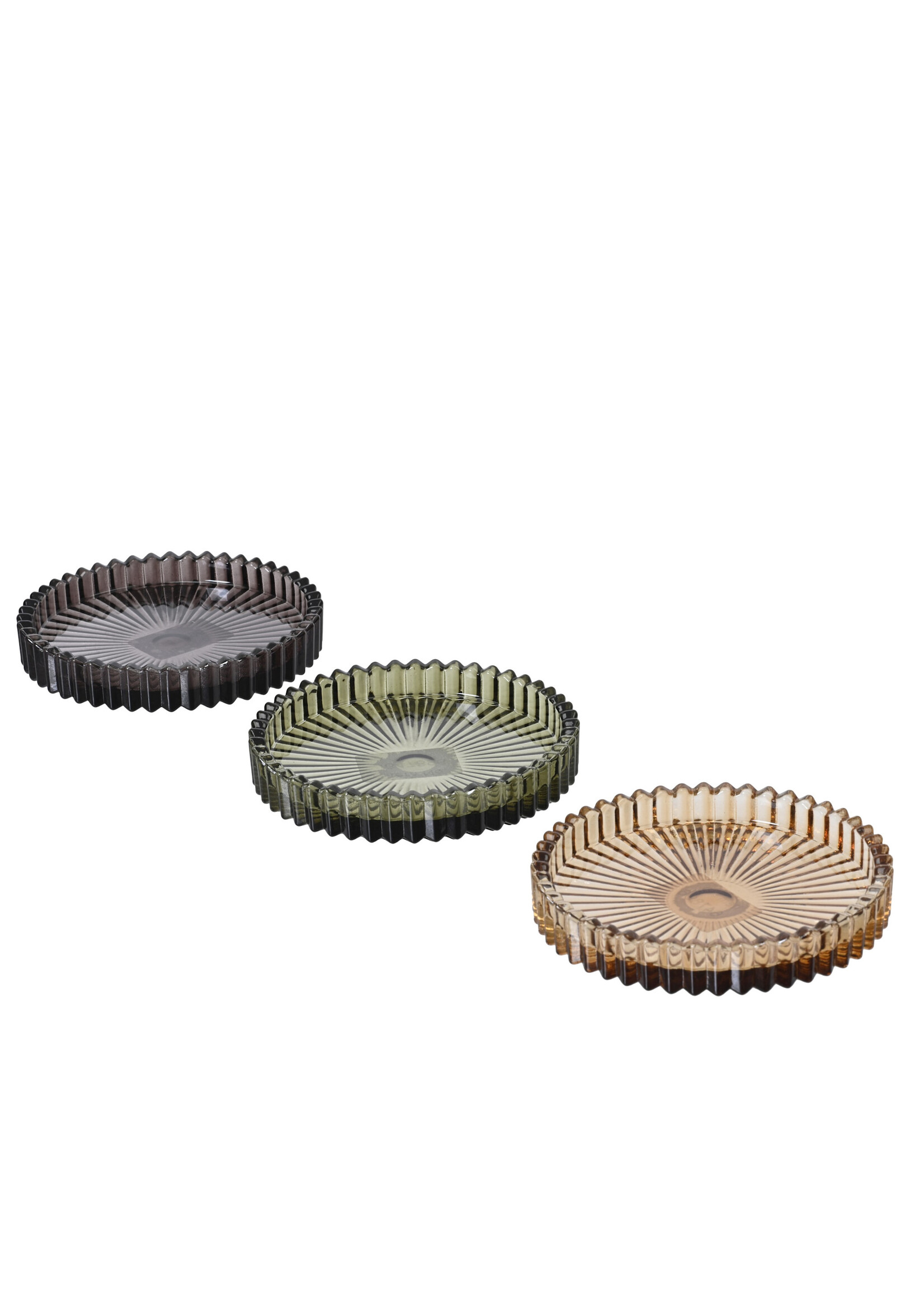 Decoris Glass Green Pillar Candleholder 10cm