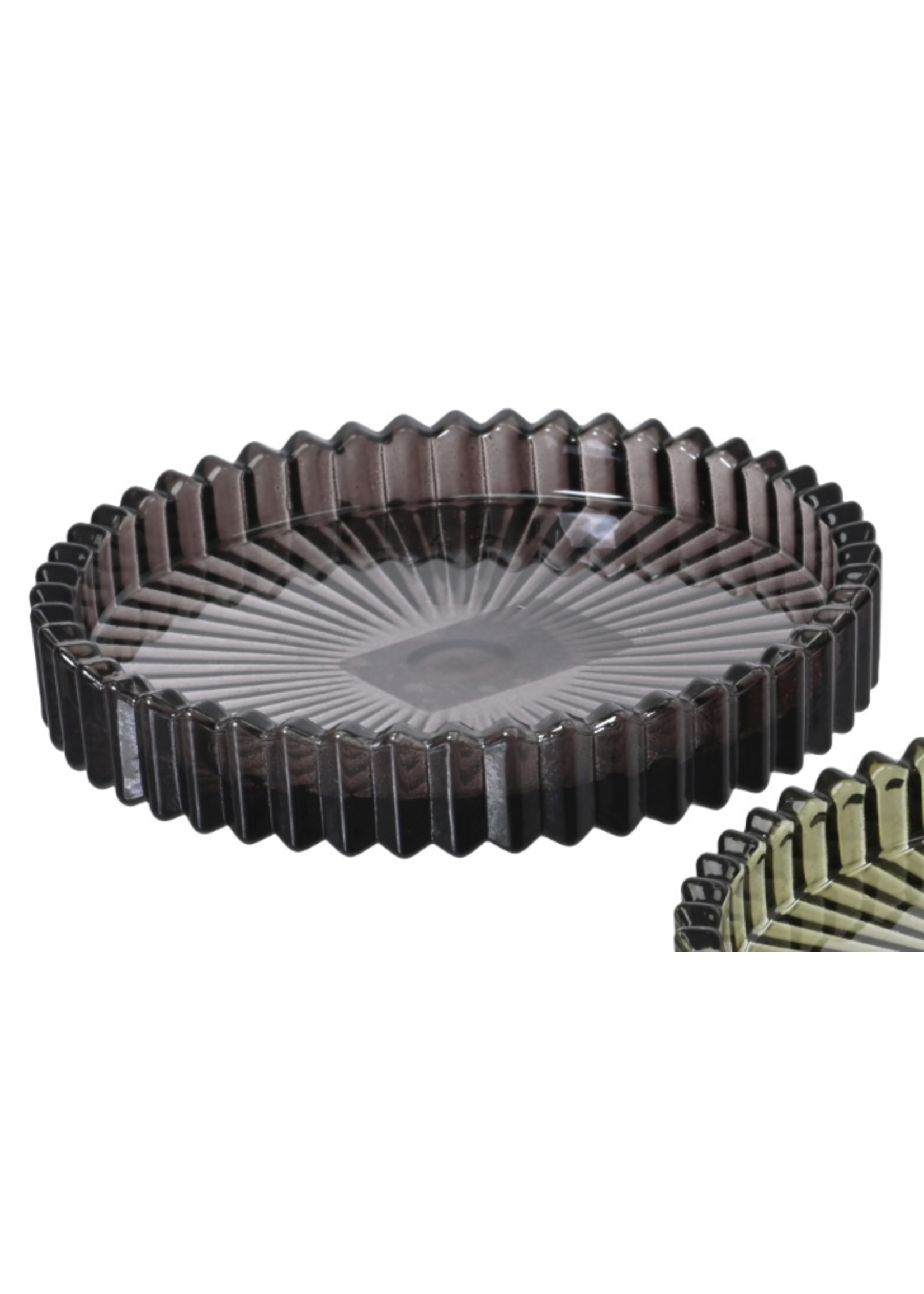 Decoris Glass Grey Pillar Candleholder 10cm