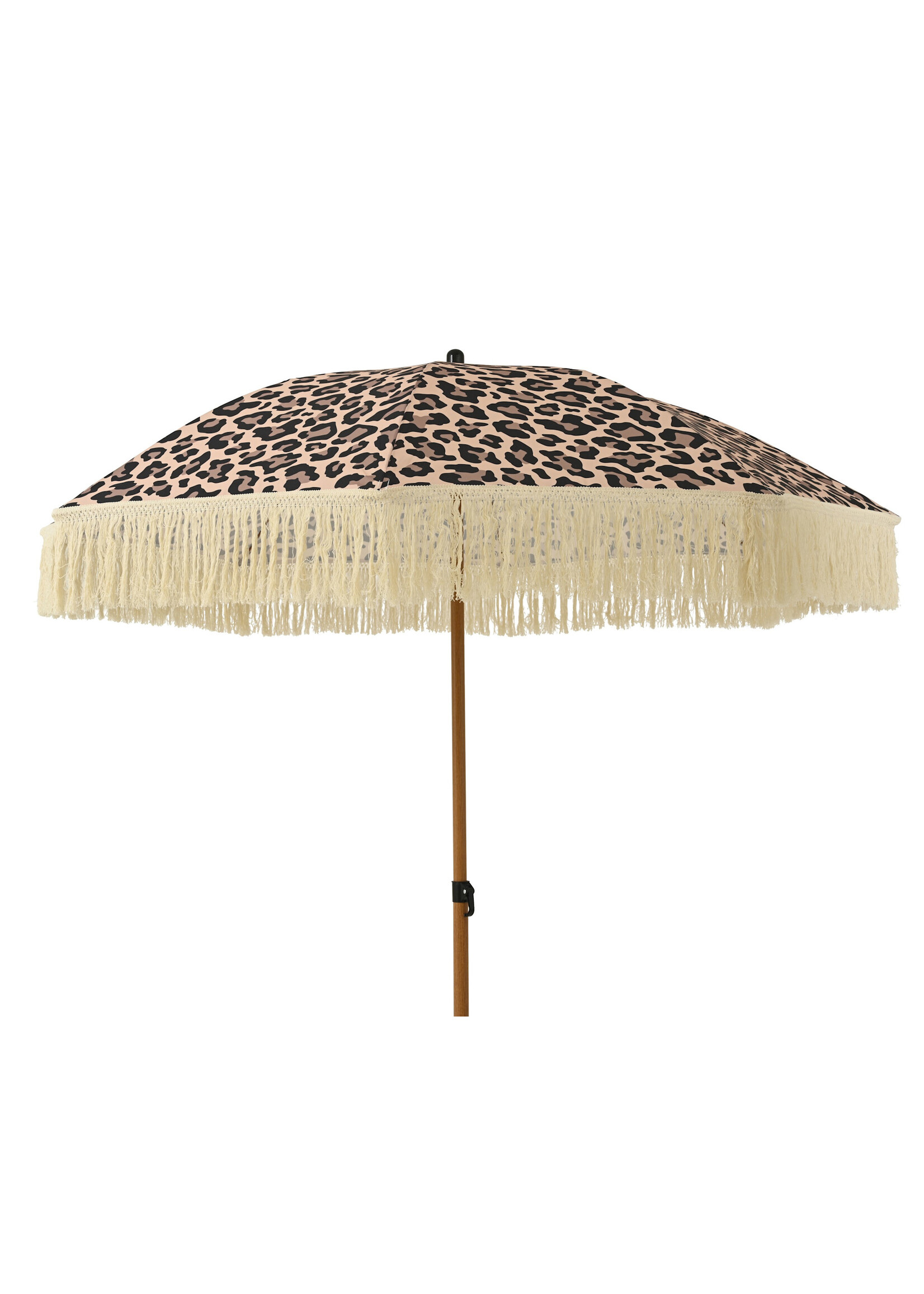 Decoris Leopard Print Parasol With Fringed Tassels