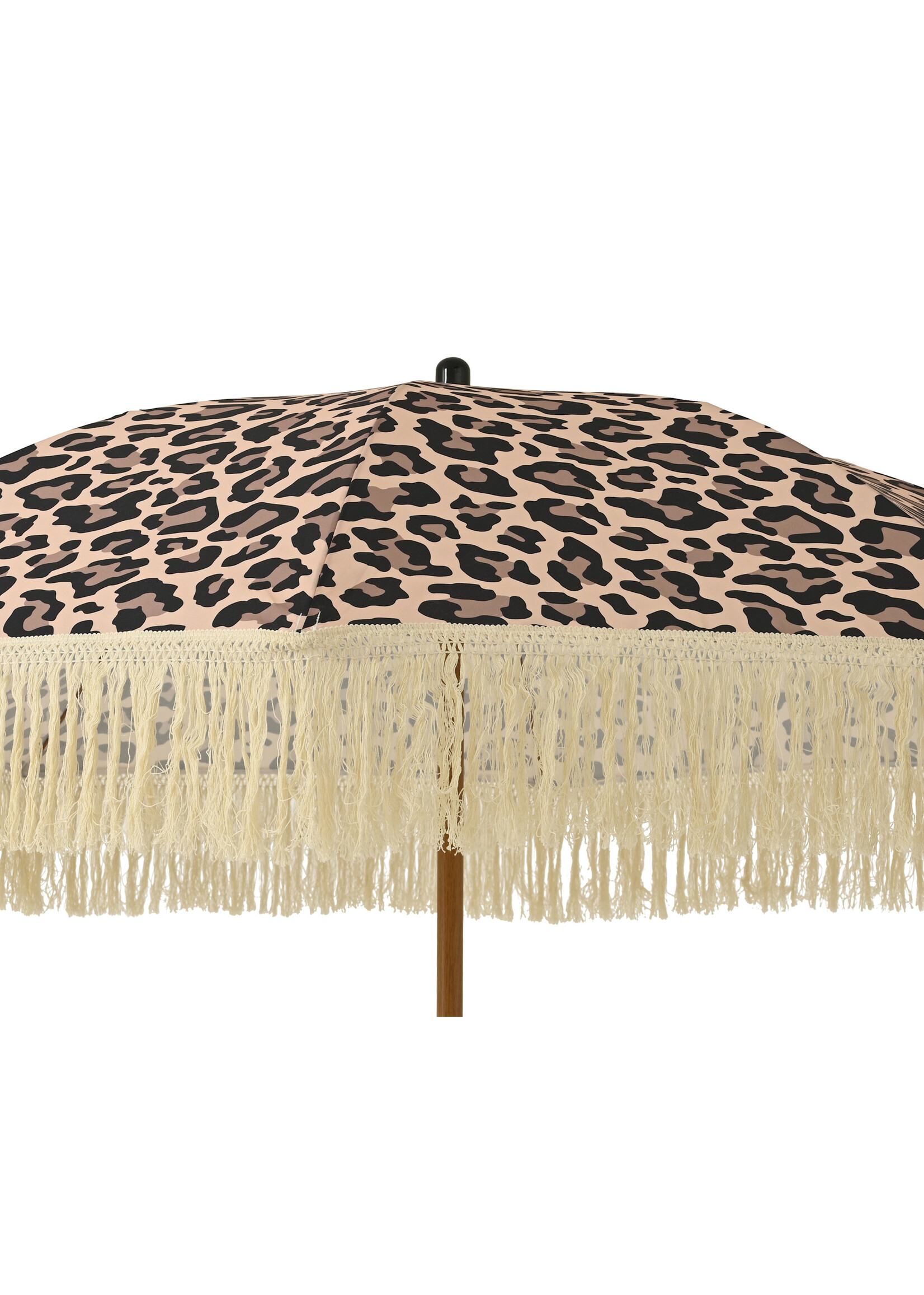 Decoris Leopard Print Parasol With Fringed Tassels