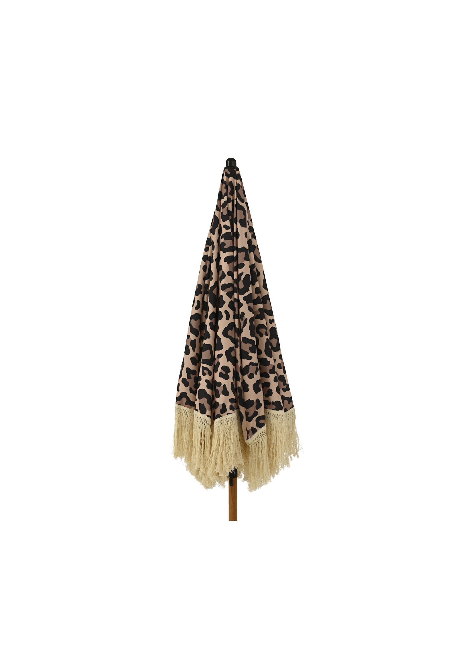 Decoris Leopard Print Parasol With Fringed Tassels