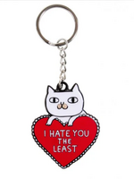 Hate you the Least Cat keyring Gemma Correll