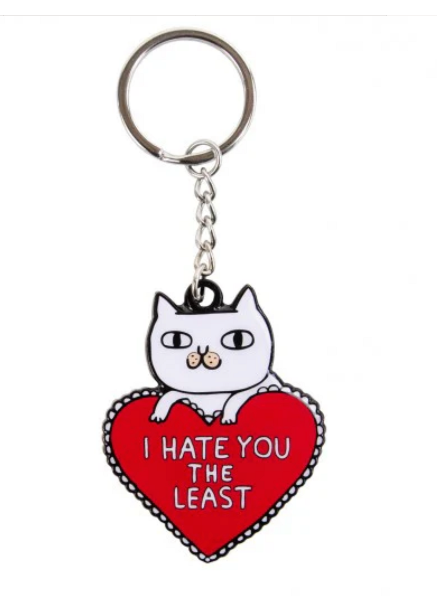 Hate you the Least Cat keyring Gemma Correll