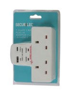 Securlec Securlec T-Shape 2 Way Adaptor With 2 USBs