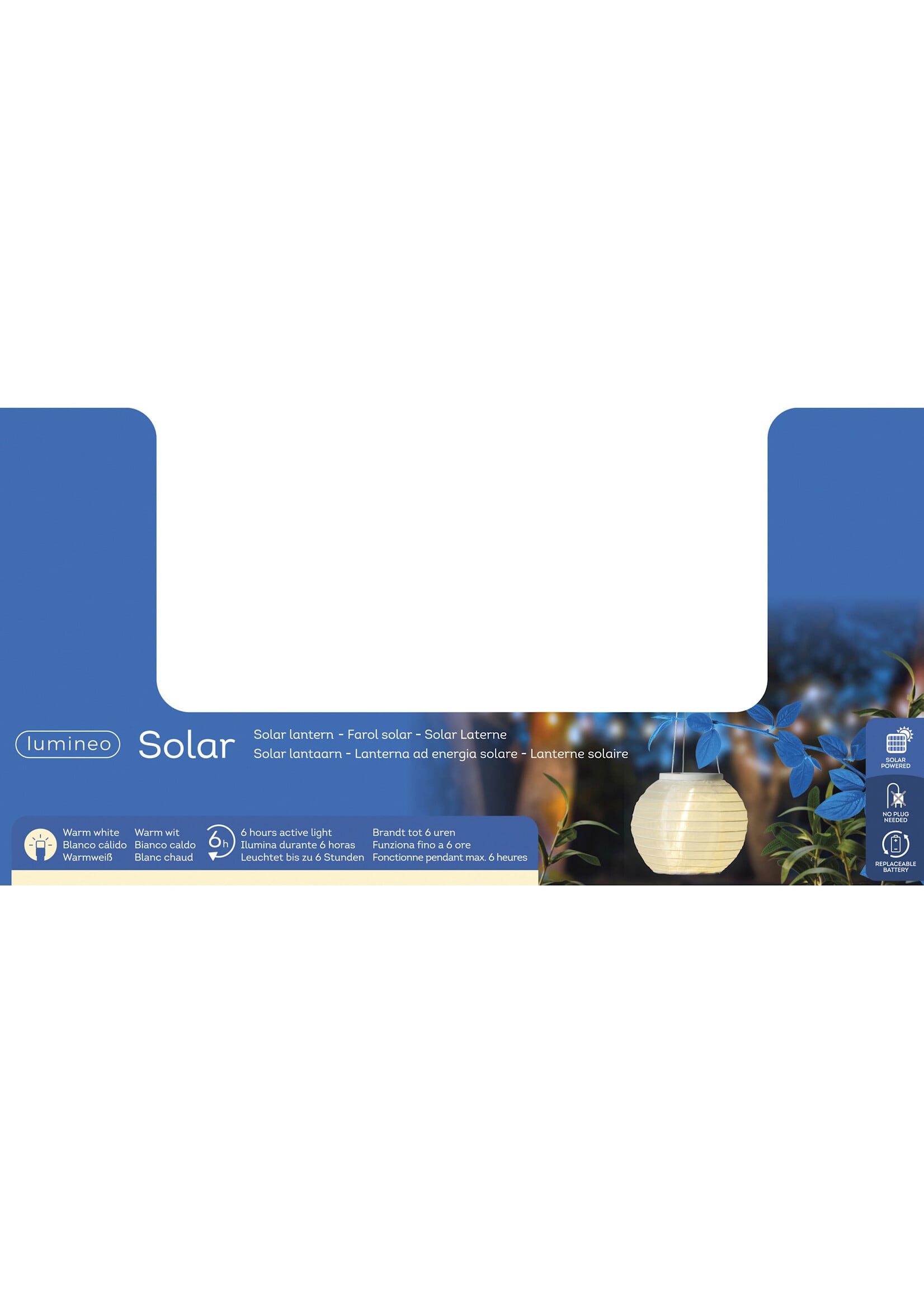 Lumineo Solar Mini Lantern Warm White 10x15cm