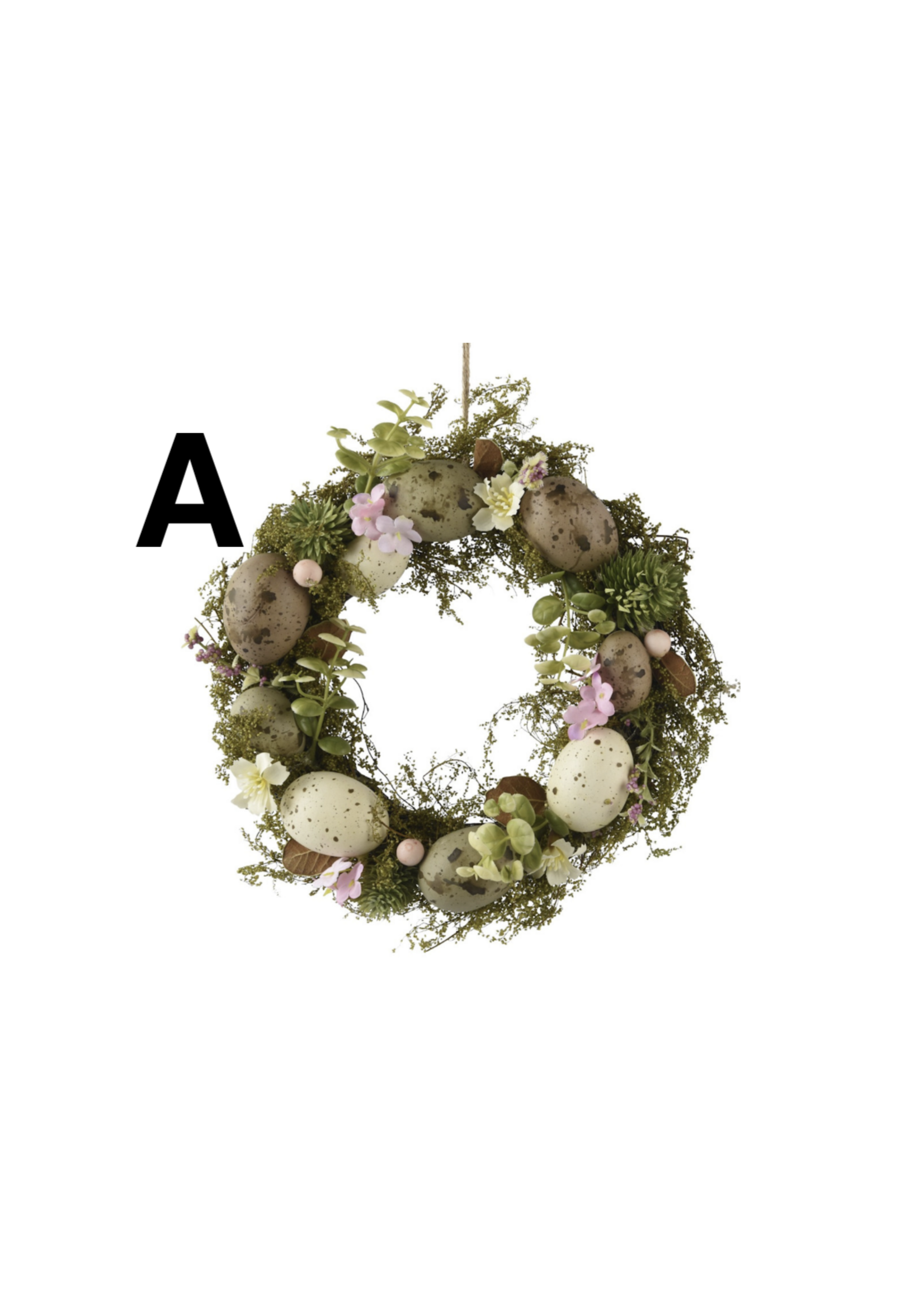 Decoris Easter Wreath rattan Eggs with Flower - Price is for one