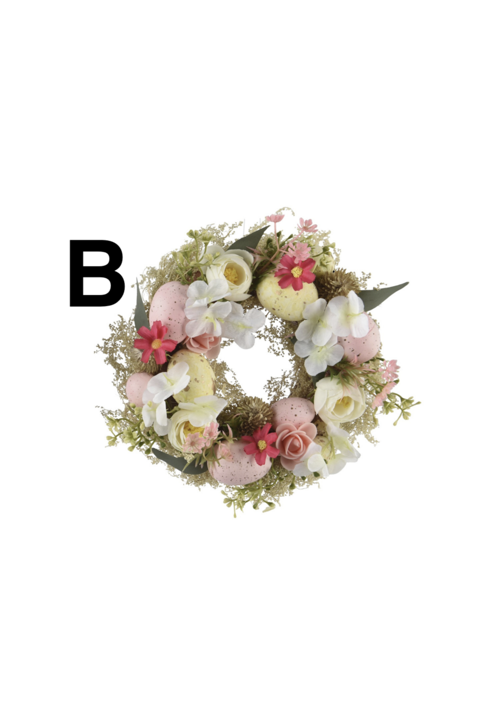 Decoris Easter Wreath rattan Eggs with Flower - Price is for one