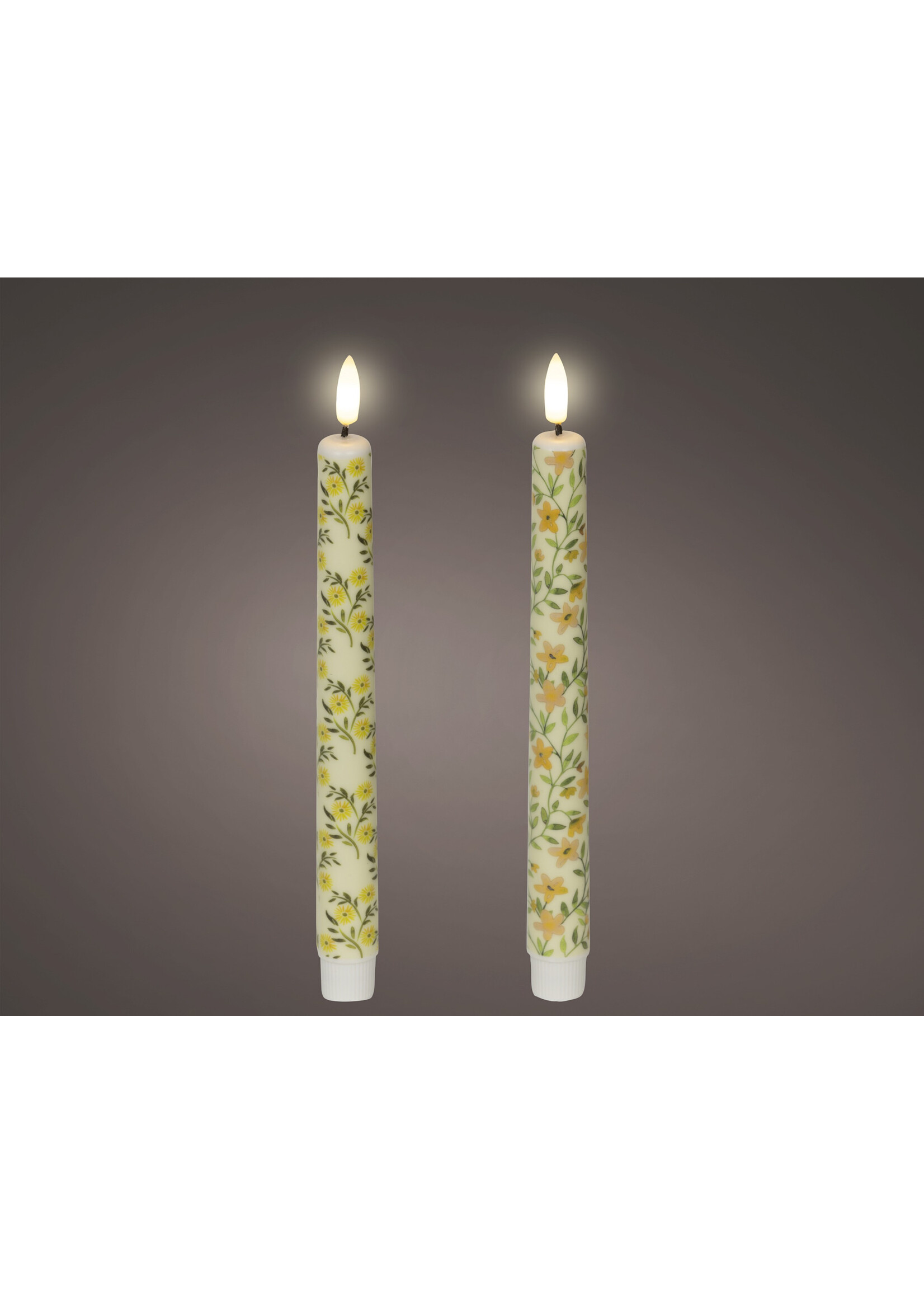 Decoris Yellow or Orange Flower Dinner Candle Led Flame