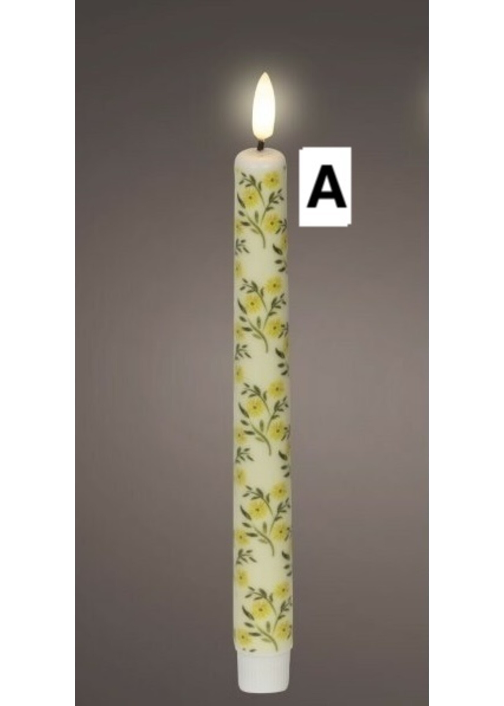Decoris Yellow or Orange Flower Dinner Candle Led Flame