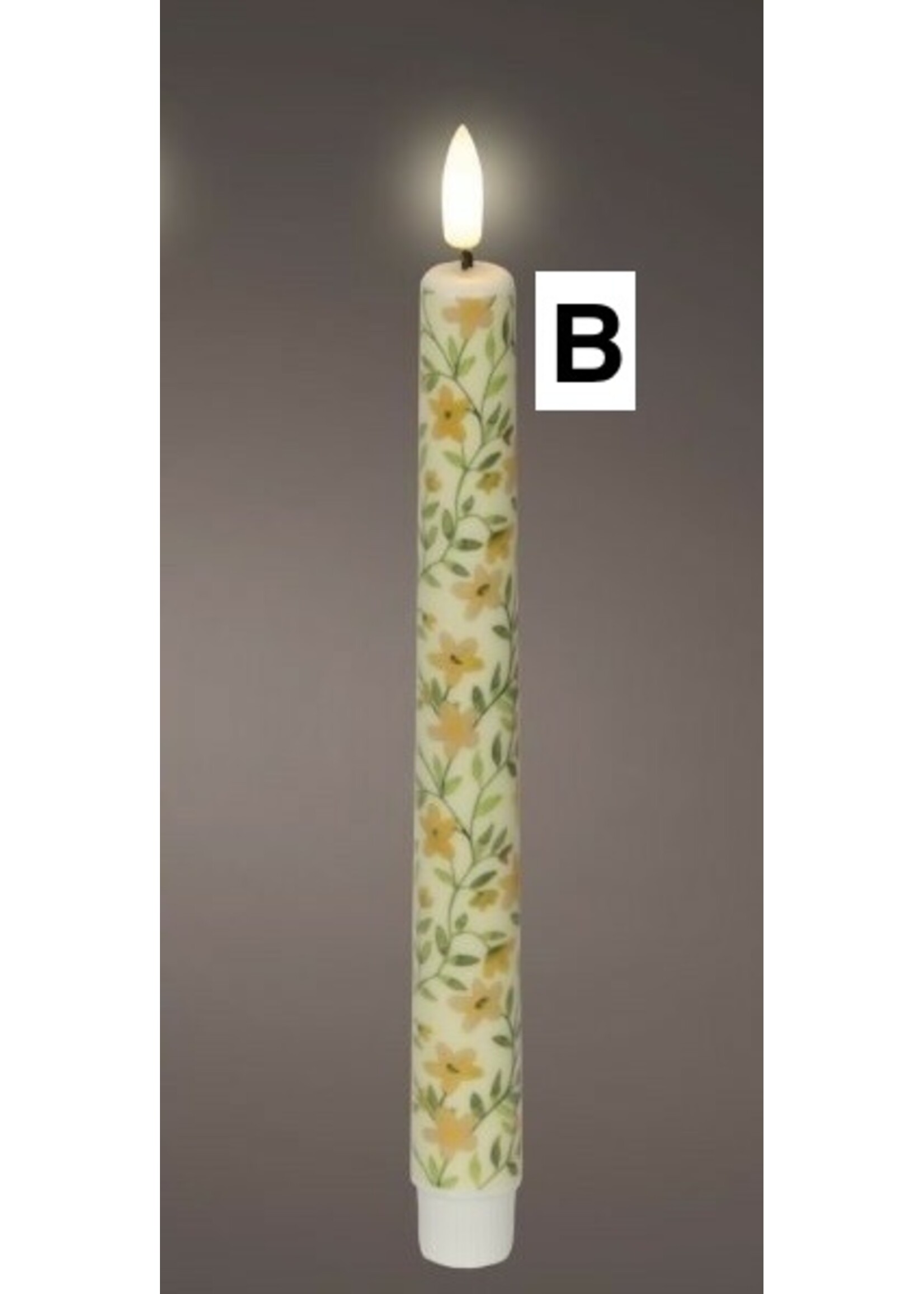 Decoris Yellow or Orange Flower Dinner Candle Led Flame