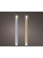 Decoris Stripe Dinner Candle Led Flame