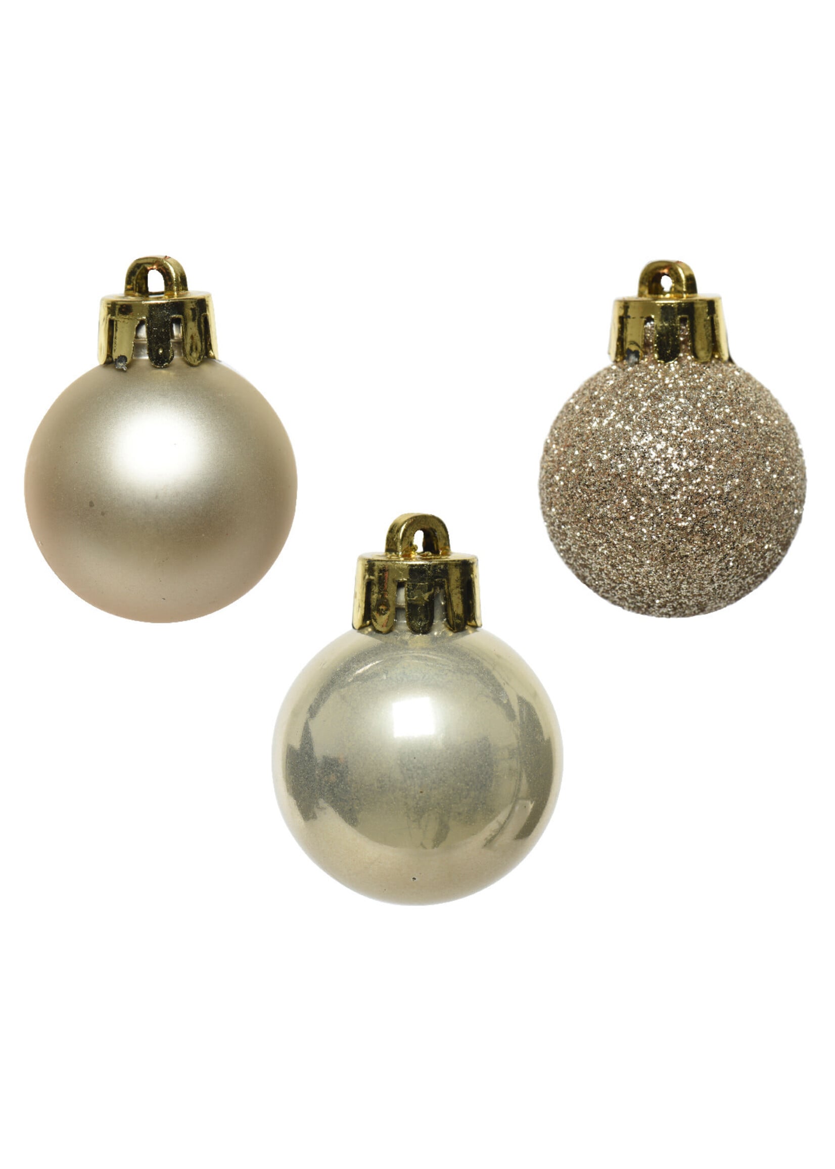 Decoris Pearl Mini Shatterproof Baubles  Shiny, Glitter, Matt 14 Pack