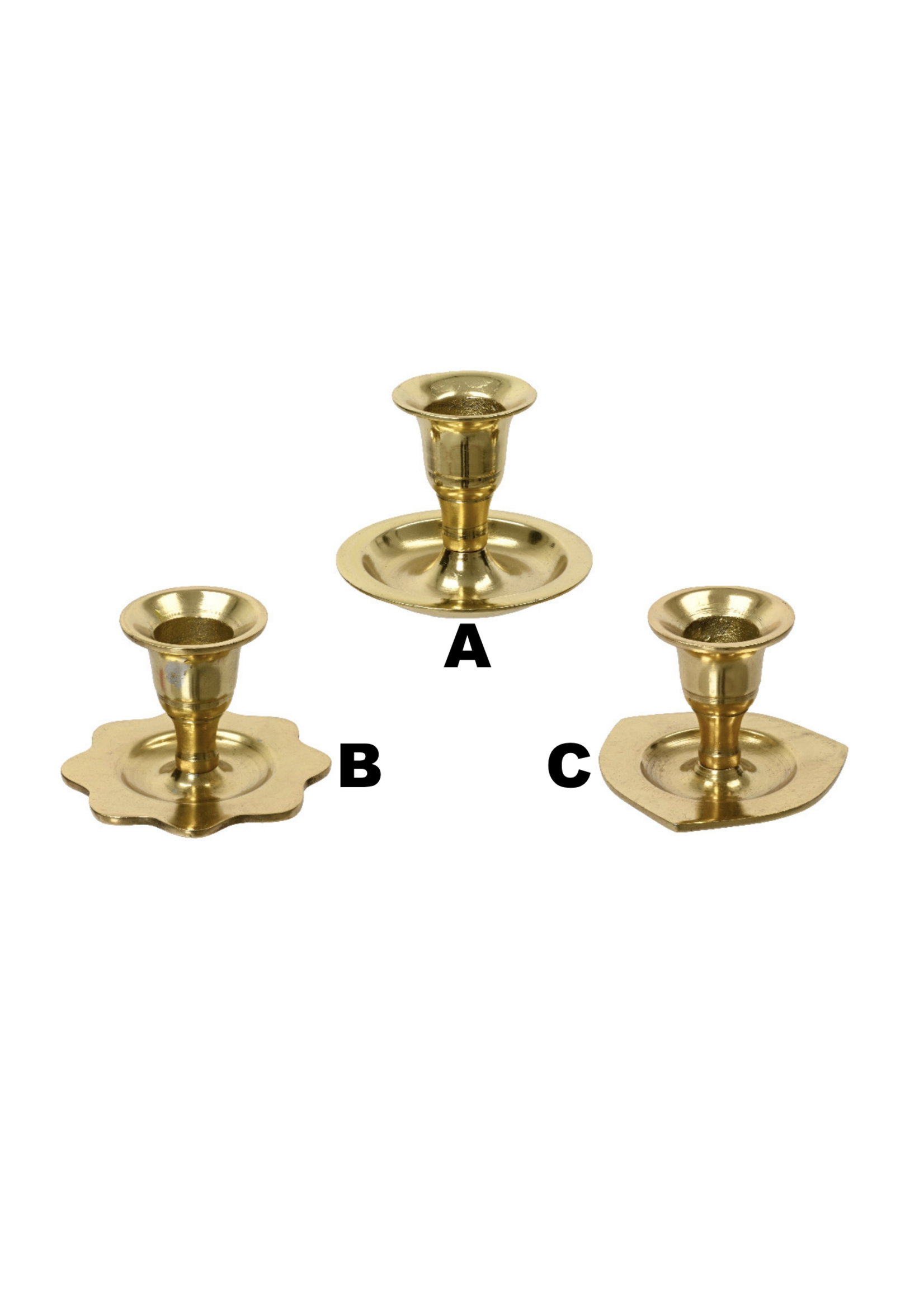 Decoris Gold Dinner Candle holder 7.5x6cm