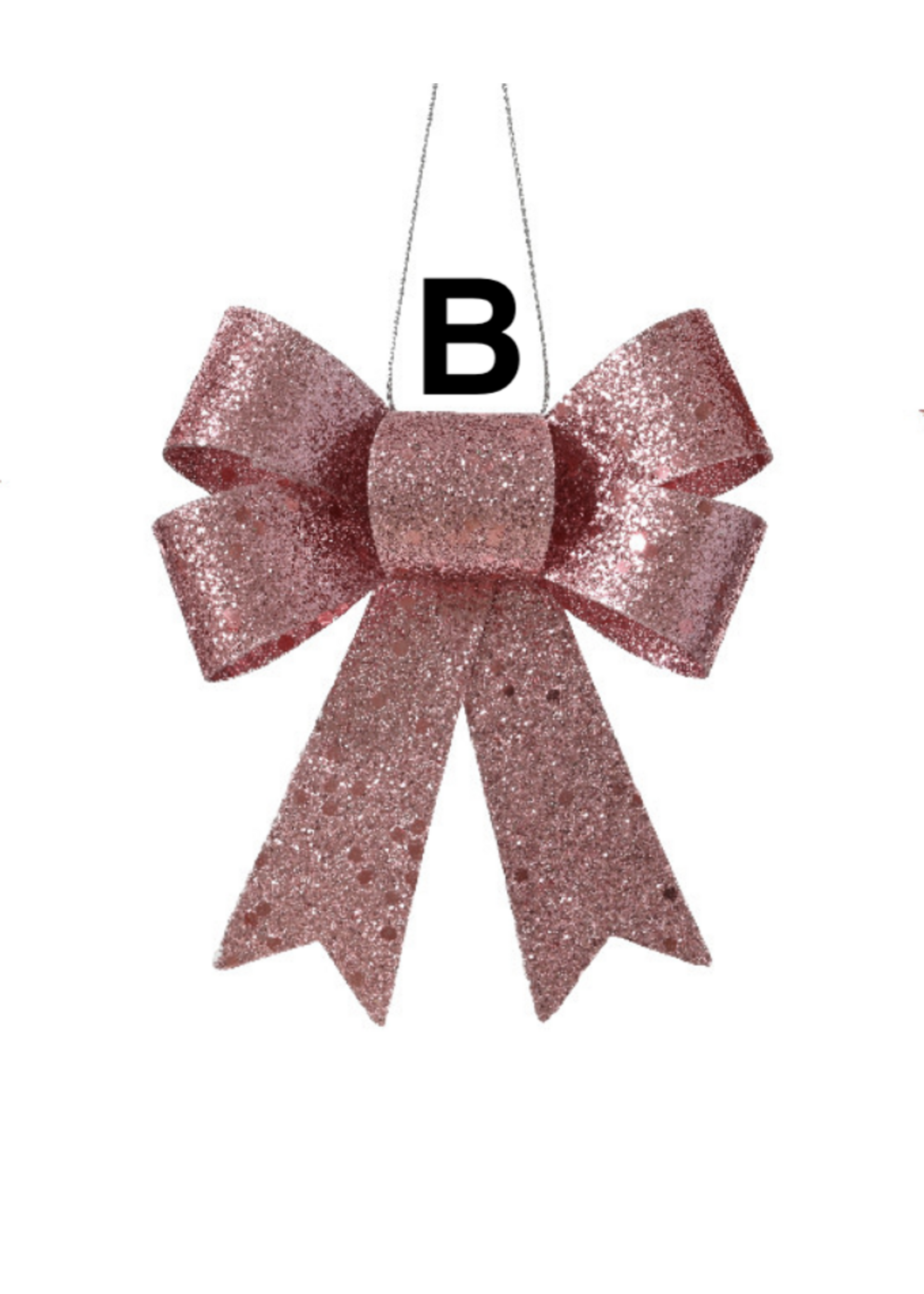 Decoris Glitter Hanging Bows Red, Pink, Maroon 11cm - Price is for one