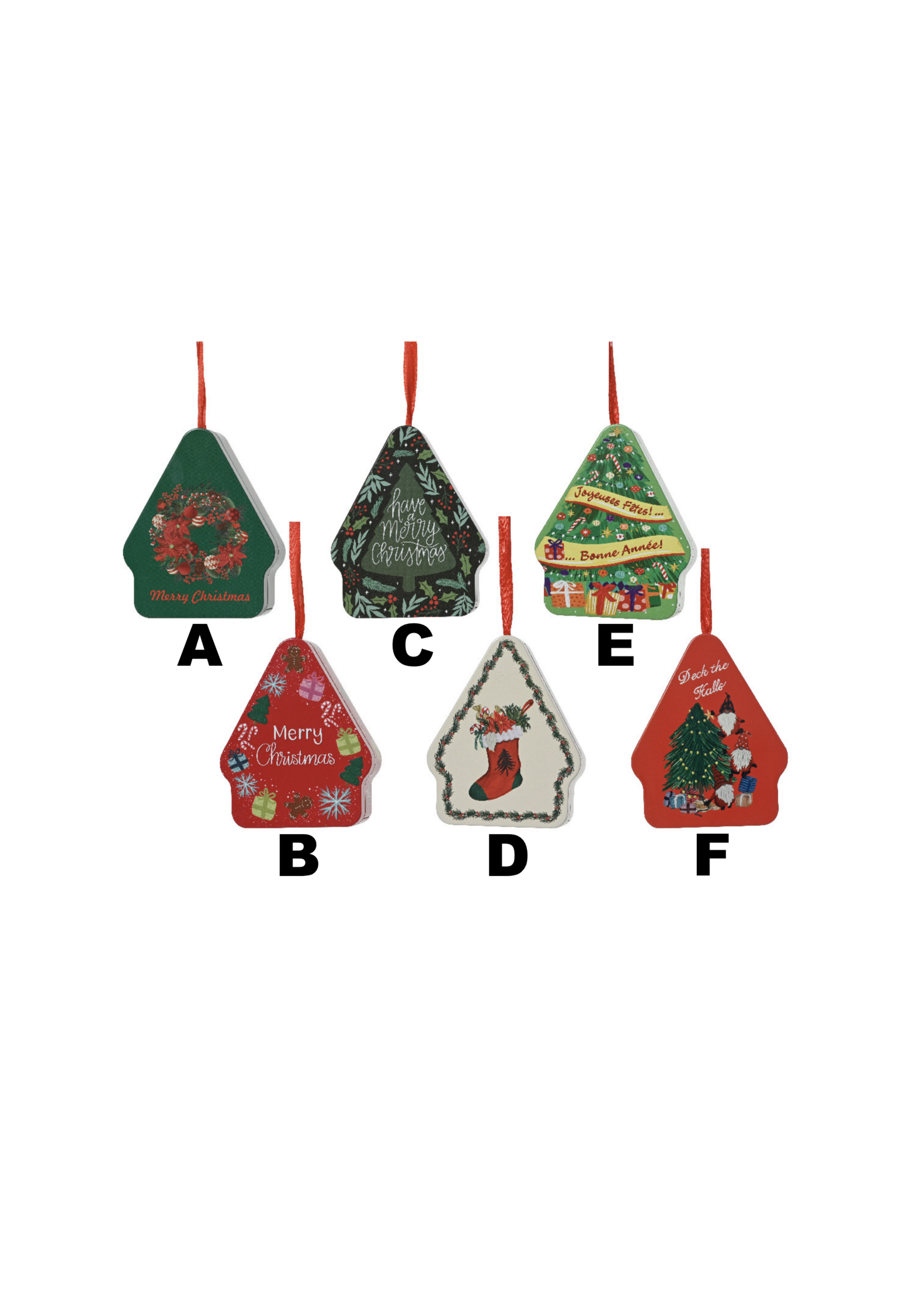 Decoris Christmas House Bauble Storage Tin - Price is for one