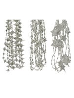 Decoris Silver Star Garland Assorted Silver 2.7m - Price is for one