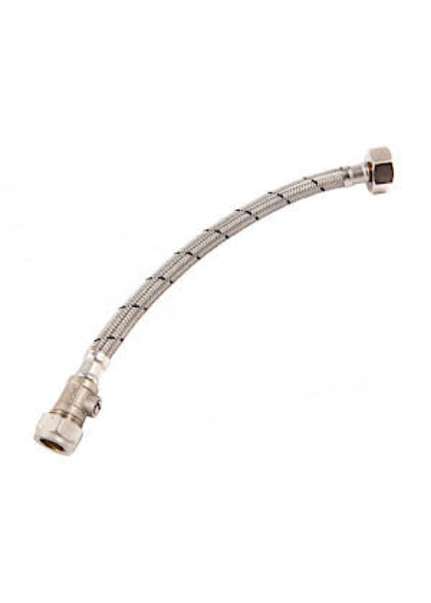 Securplumb Flexible Tap Connector 300 x 15mm x 1/2” + Valve 2 Pack
