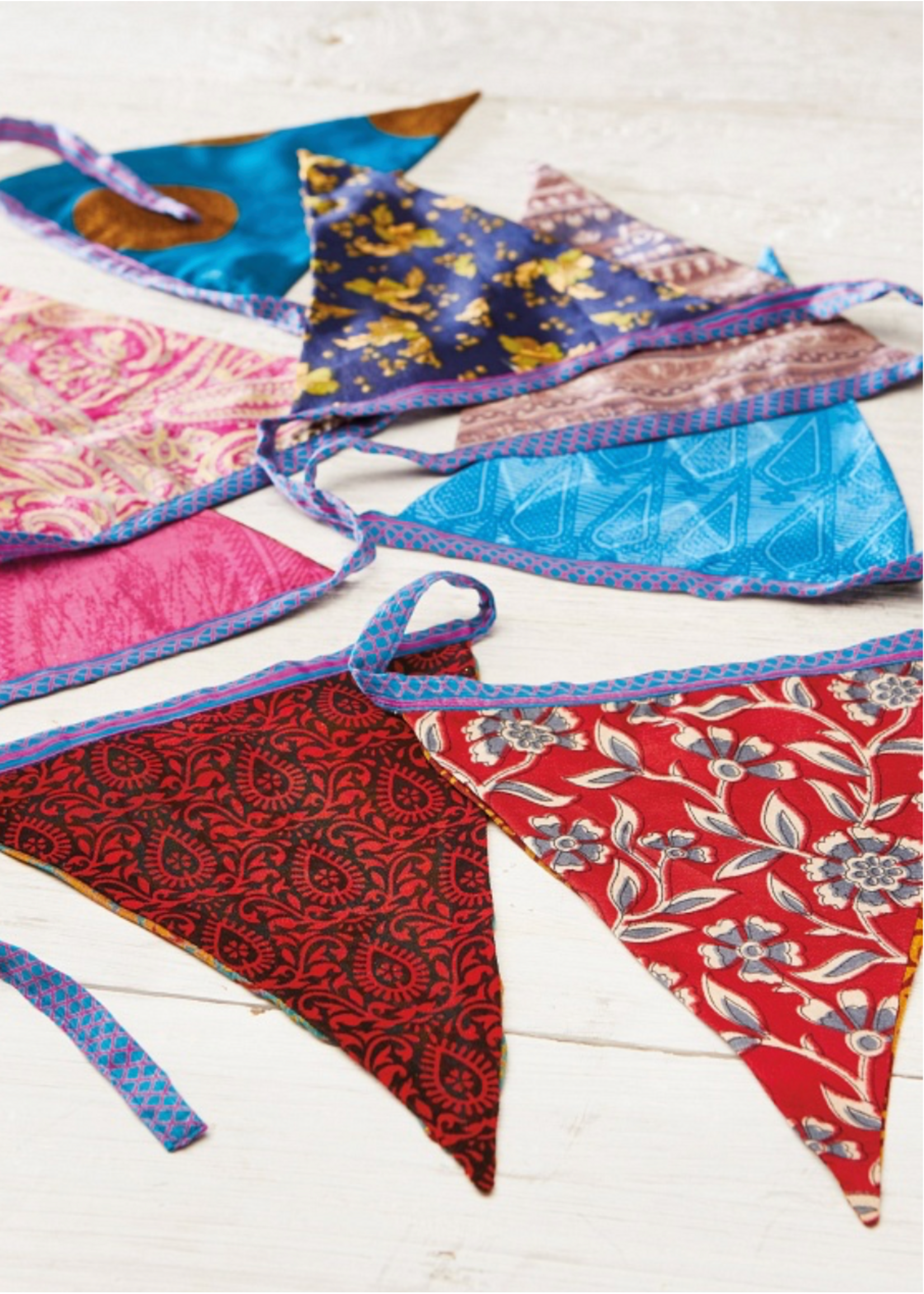 Namaste String Of Recycled Sari Bunting 245cm