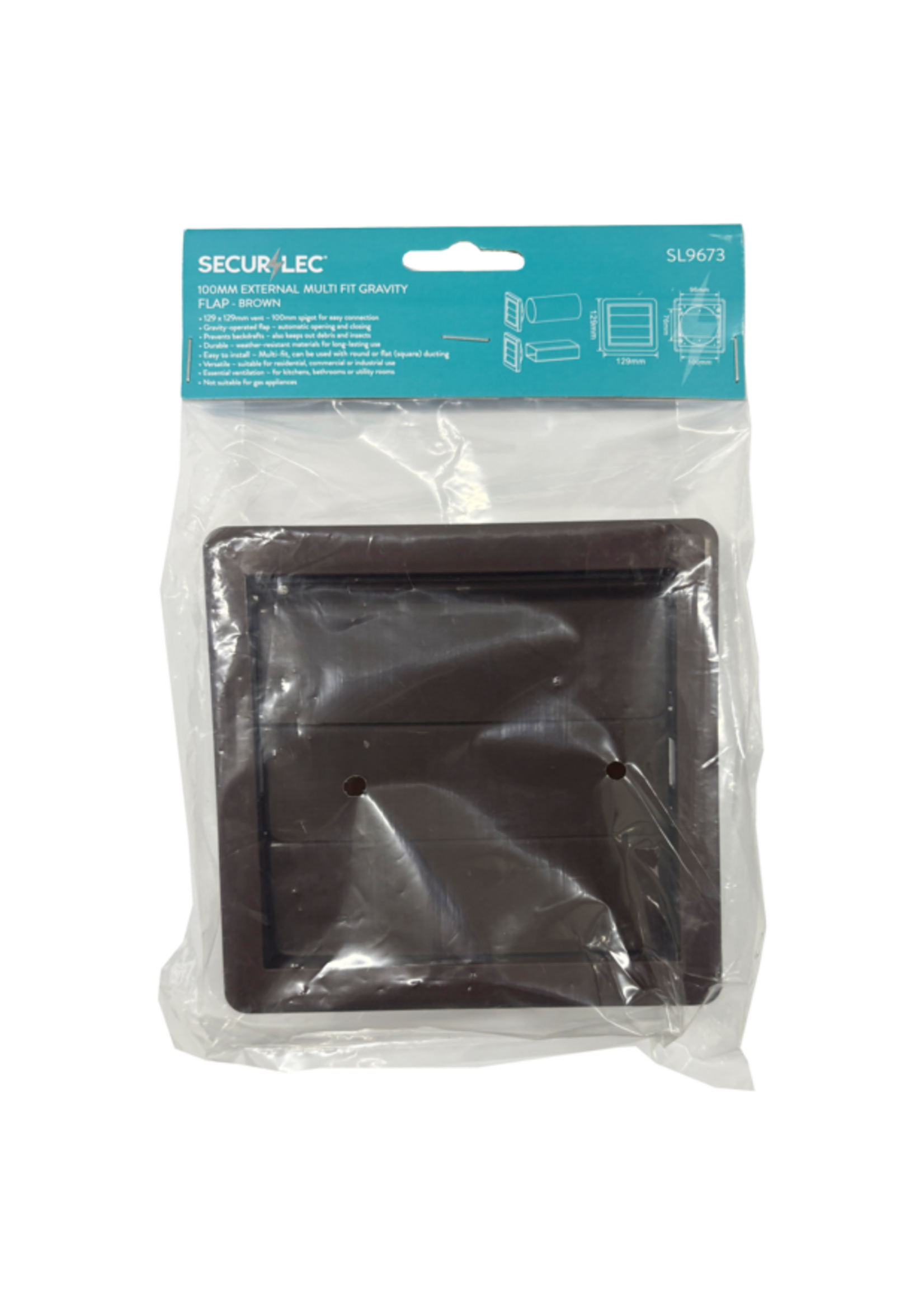 Securlec Securlec External Multi Fit Gravity Flap Brown 100mm