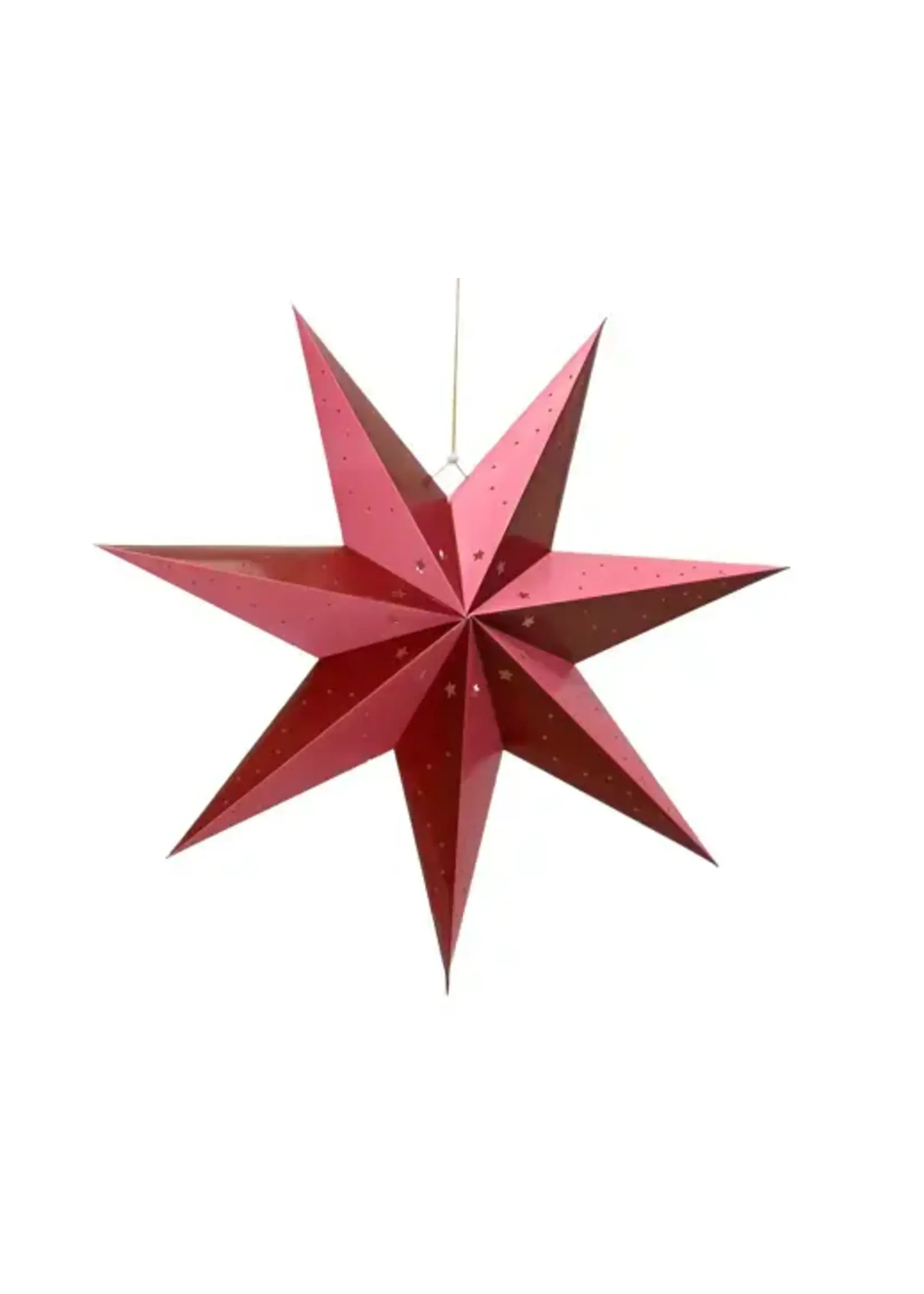 Decoris Pink and Red Stripe Paper Star 70x20cm