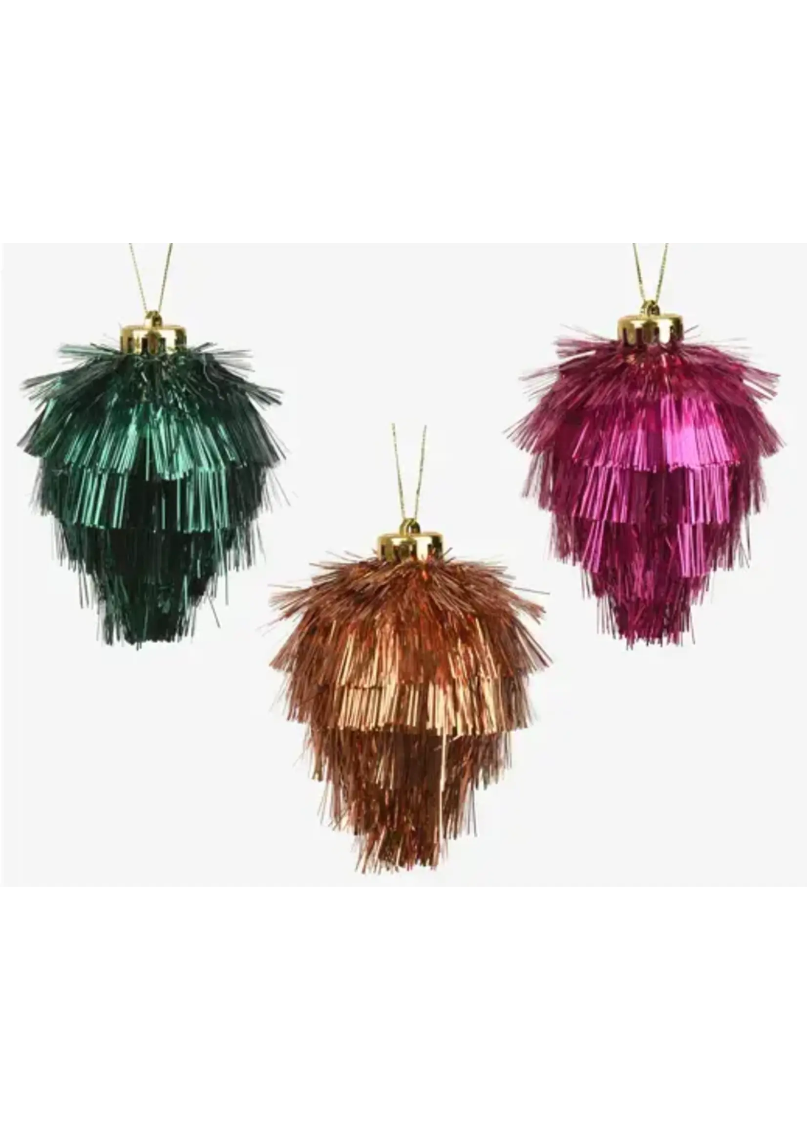 Decoris Tinsel Bauble Set of 3