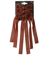 Decoris Velvet Pinky Brown  Bows - Set of 3 40cm